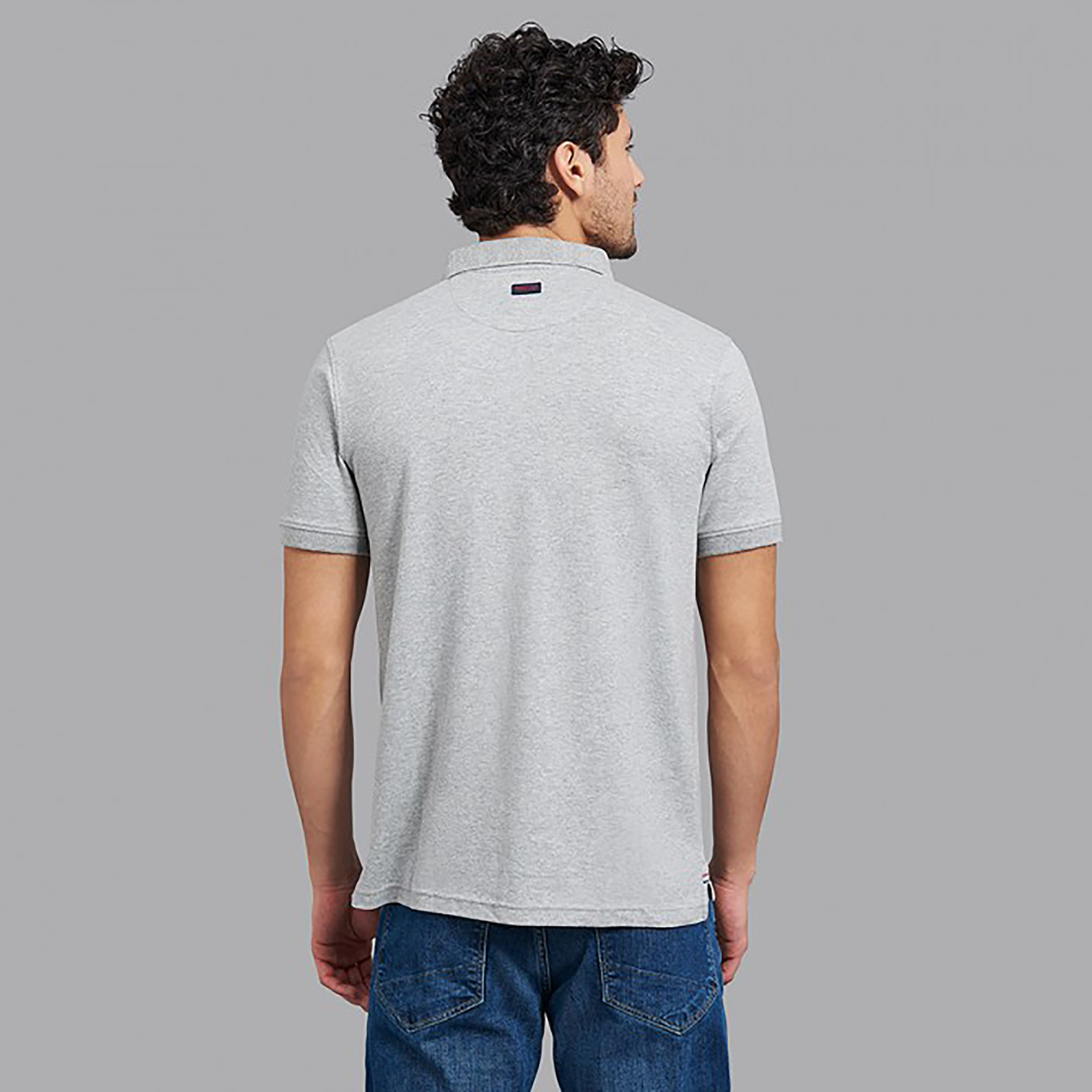 تي شيرت بولو من بيفرلي هيلز بولو كلوب رجالي مع لون رمادي سادة بأكمام قصيرة-men-clothing-tshirtsandpolos-polos-image-4