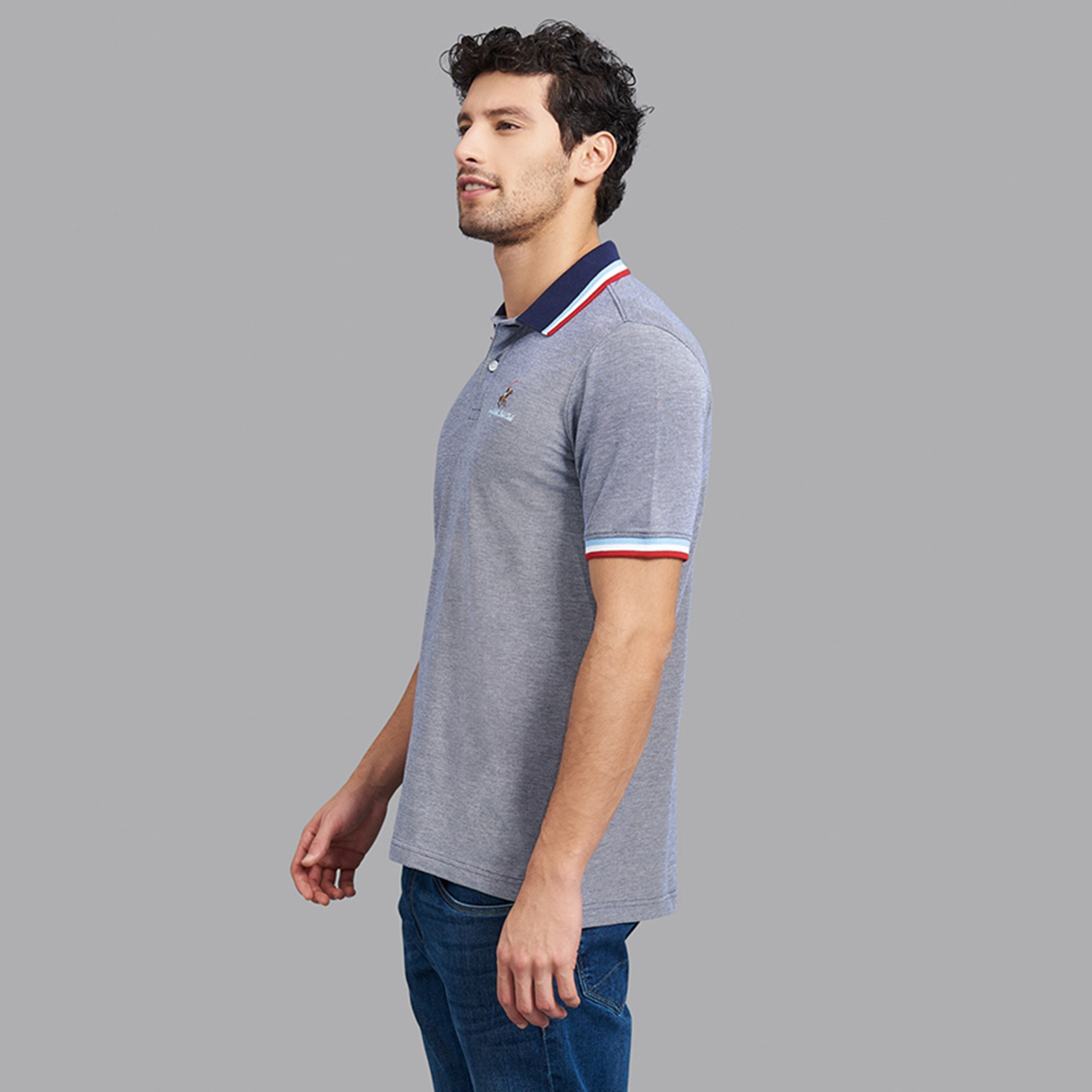 Beverly Hills Polo Club Plain Contrast Collared Short Sleeves Men's Polo T-Shirt-men-clothing-tshirtsandpolos-polos-image-2