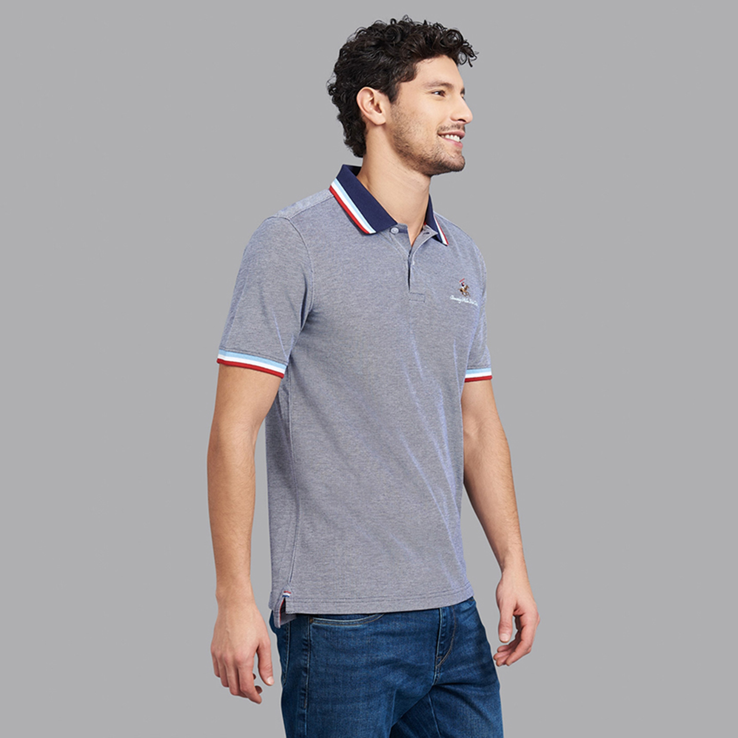 Beverly Hills Polo Club Plain Contrast Collared Short Sleeves Men's Polo T-Shirt-men-clothing-tshirtsandpolos-polos-image-3