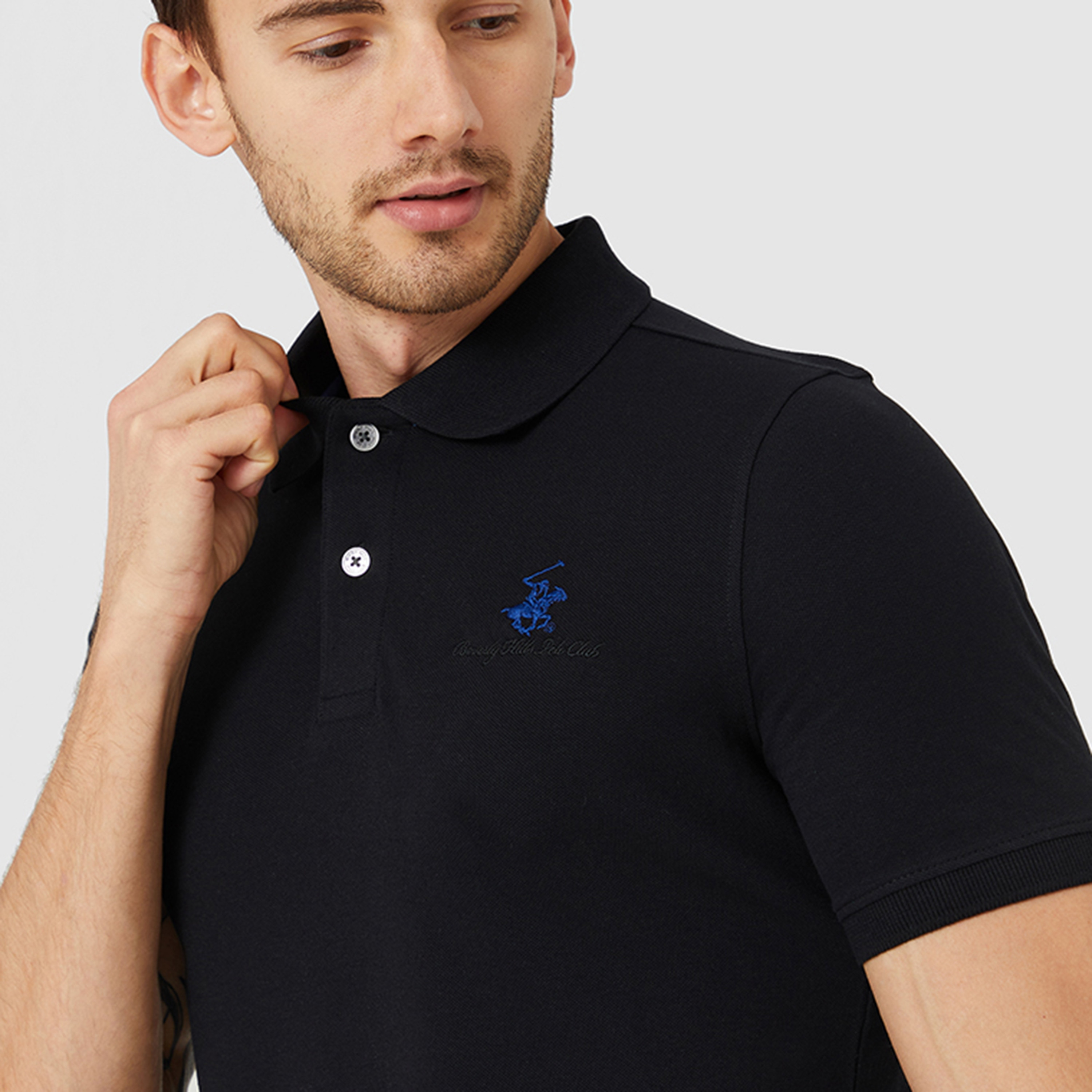 تي شيرت بولو من بيفرلي هيلز بولو كلوب بياقة وأكمام قصيرة مع شعار-men-clothing-tshirtsandpolos-polos-image-3