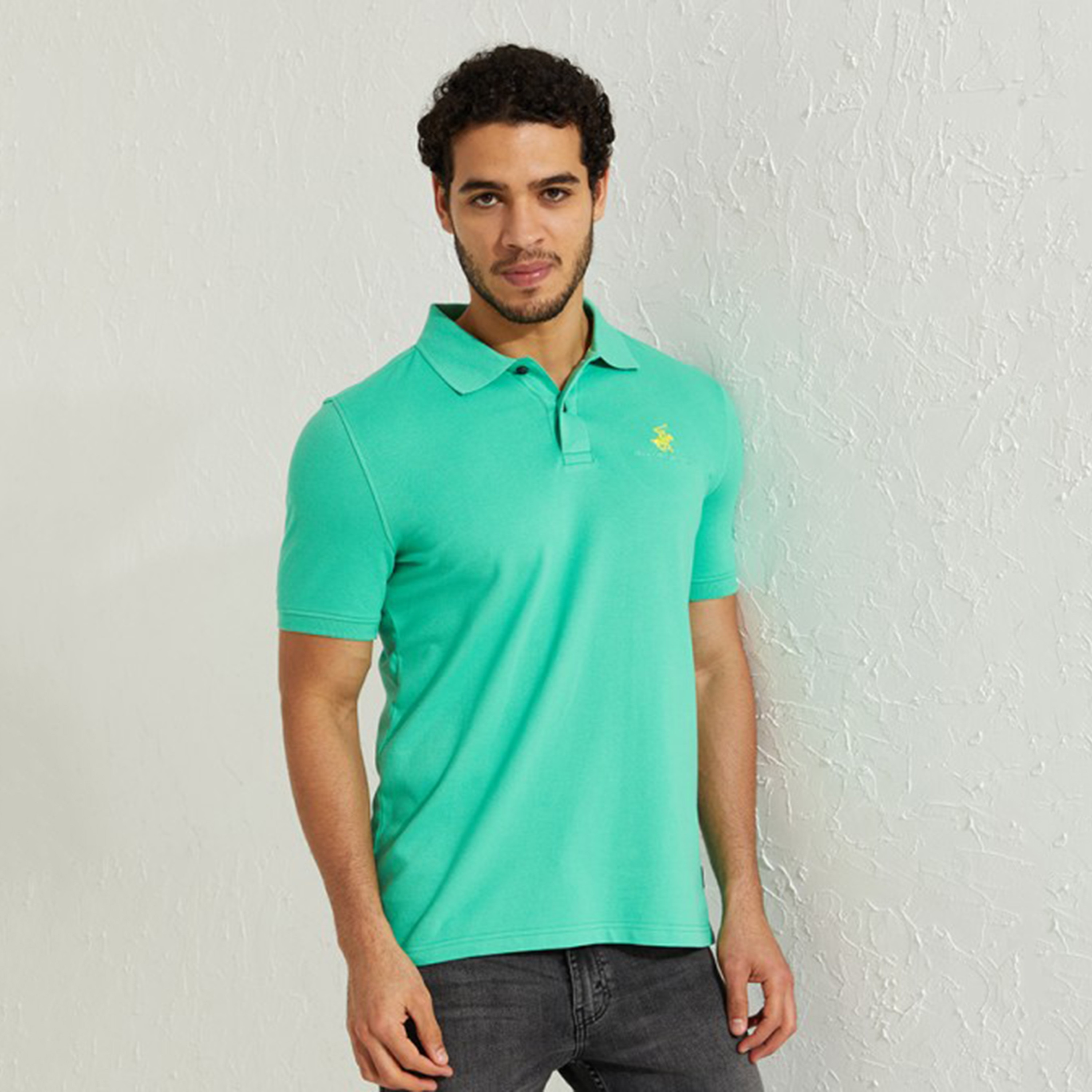 Beverly Hills Polo Club Men Orange Plain Short Sleeves Polo T-Shirt-men-clothing-tshirtsandpolos-polos-image-1