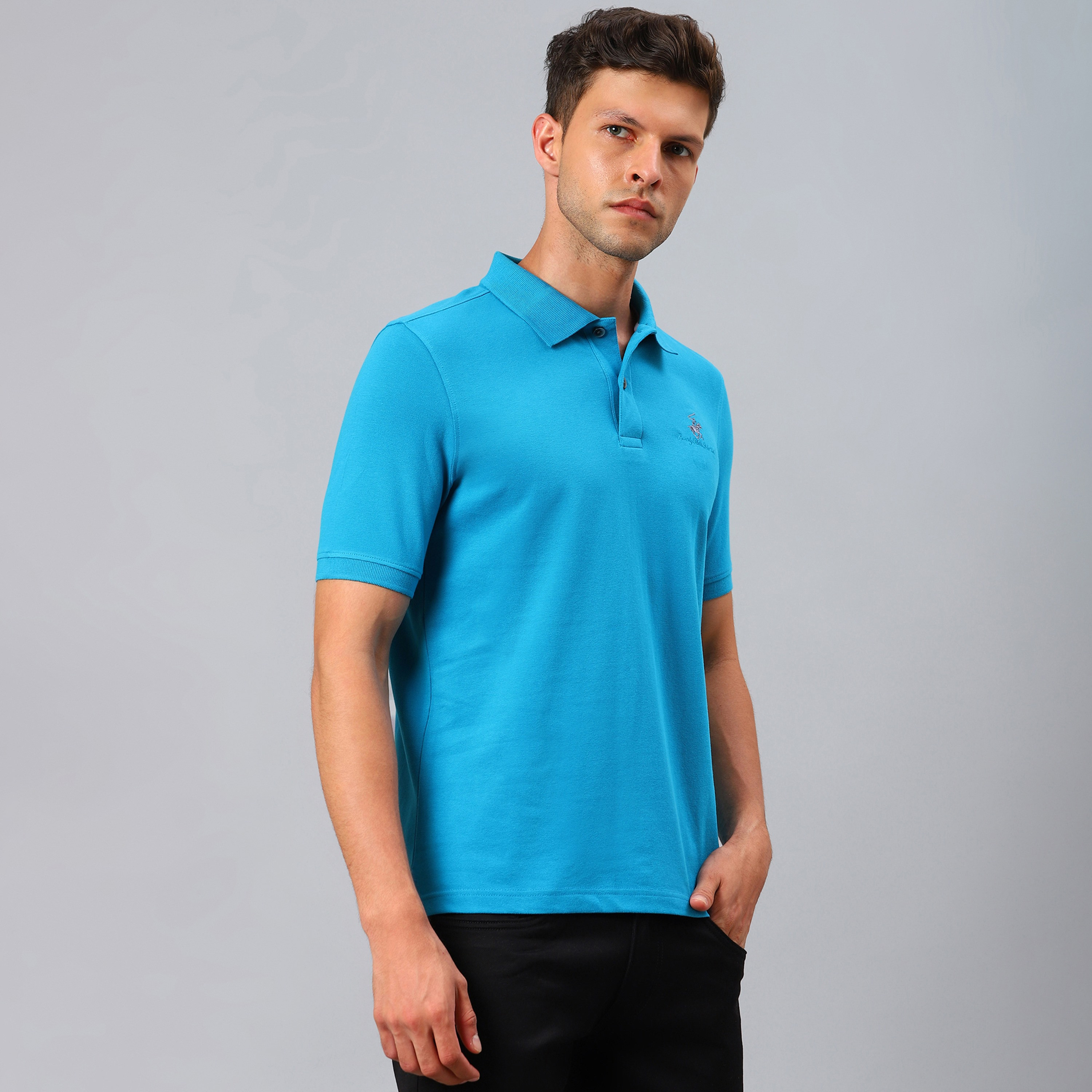 Beverly Hills Polo Club Men Blue Plain Short Sleeves Polo T-Shirt-men-clothing-tshirtsandpolos-polos-image-3