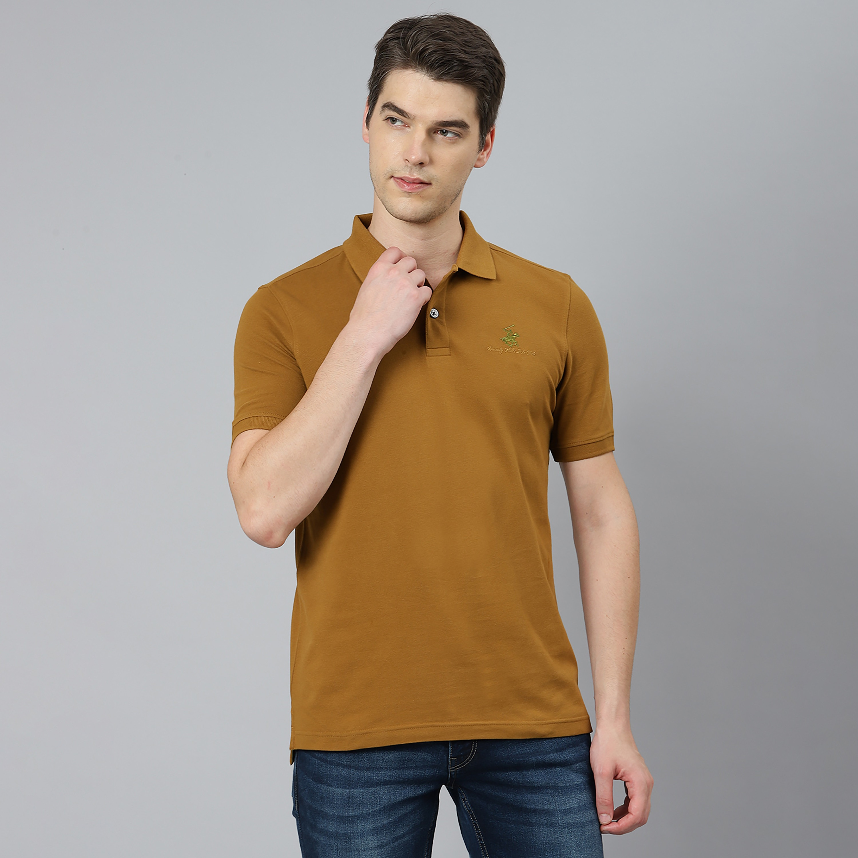 Beverly Hills Polo Club Men Brown Plain Short Sleeves Polo T-Shirt-men-clothing-tshirtsandpolos-polos-image-1