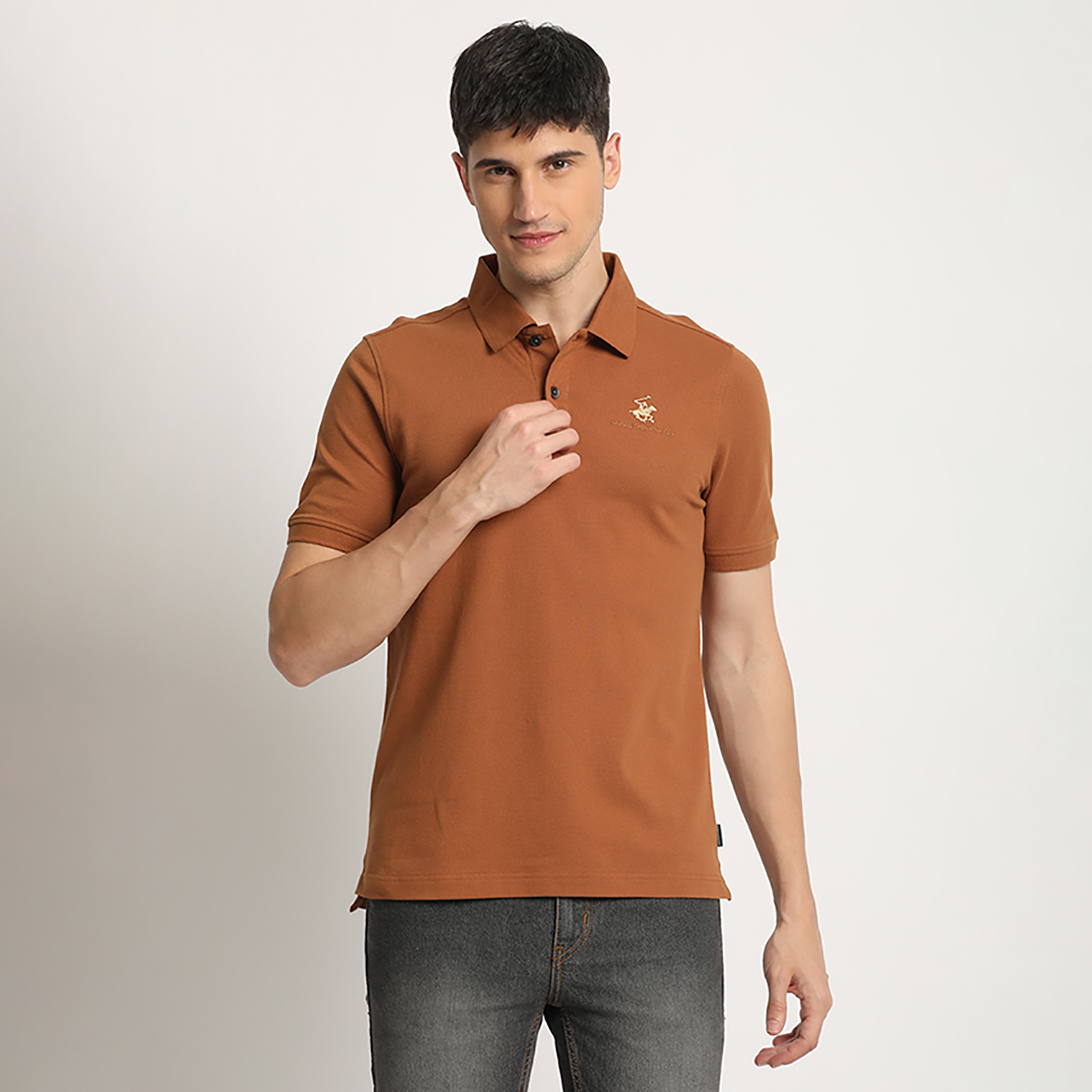 تي شيرت بولو من بيفرلي هيلز بولو كلوب بياقة وأكمام قصيرة مع شعار-men-clothing-tshirtsandpolos-polos-image-1