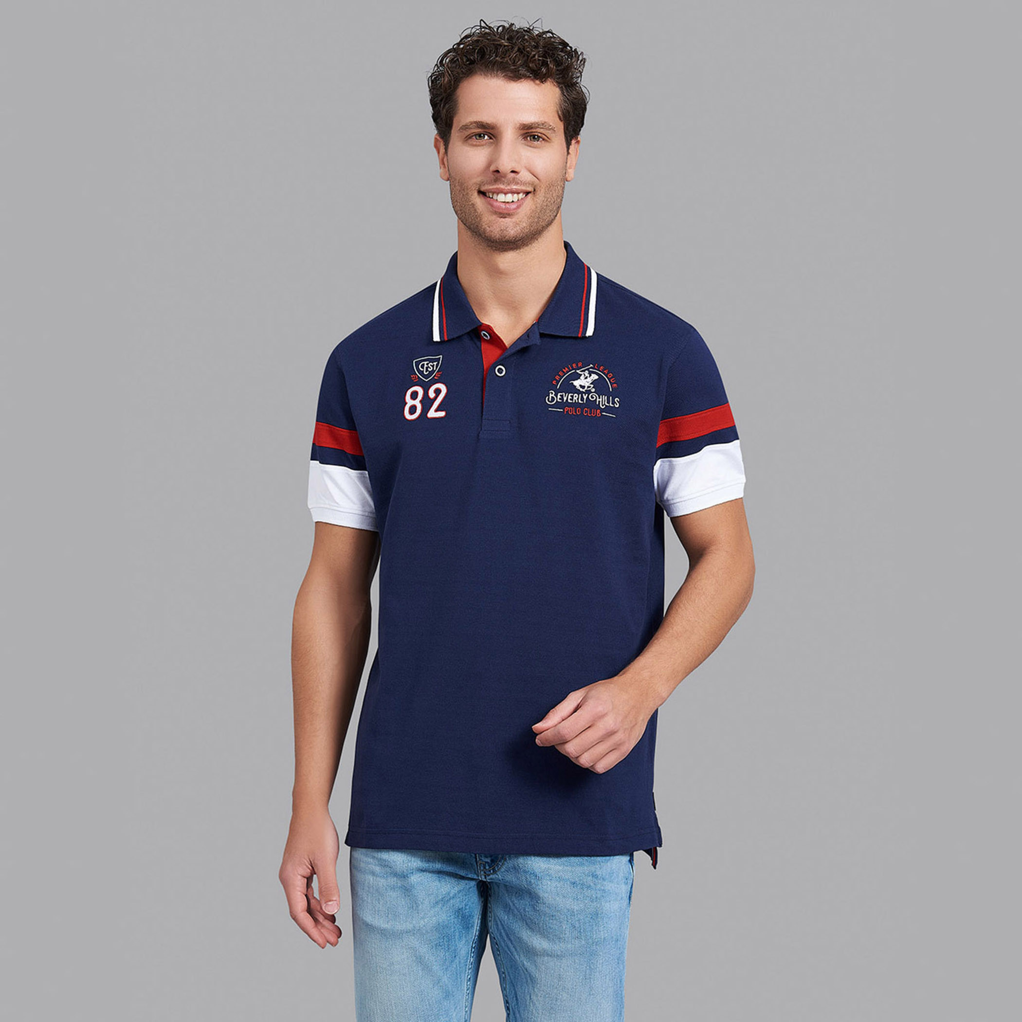 قميص بولو بيفرلي هيلز بولو كلب رجالي أزرق كحلي بأكمام قصيرة مطبوع-men-clothing-tshirtsandpolos-polos-image-1