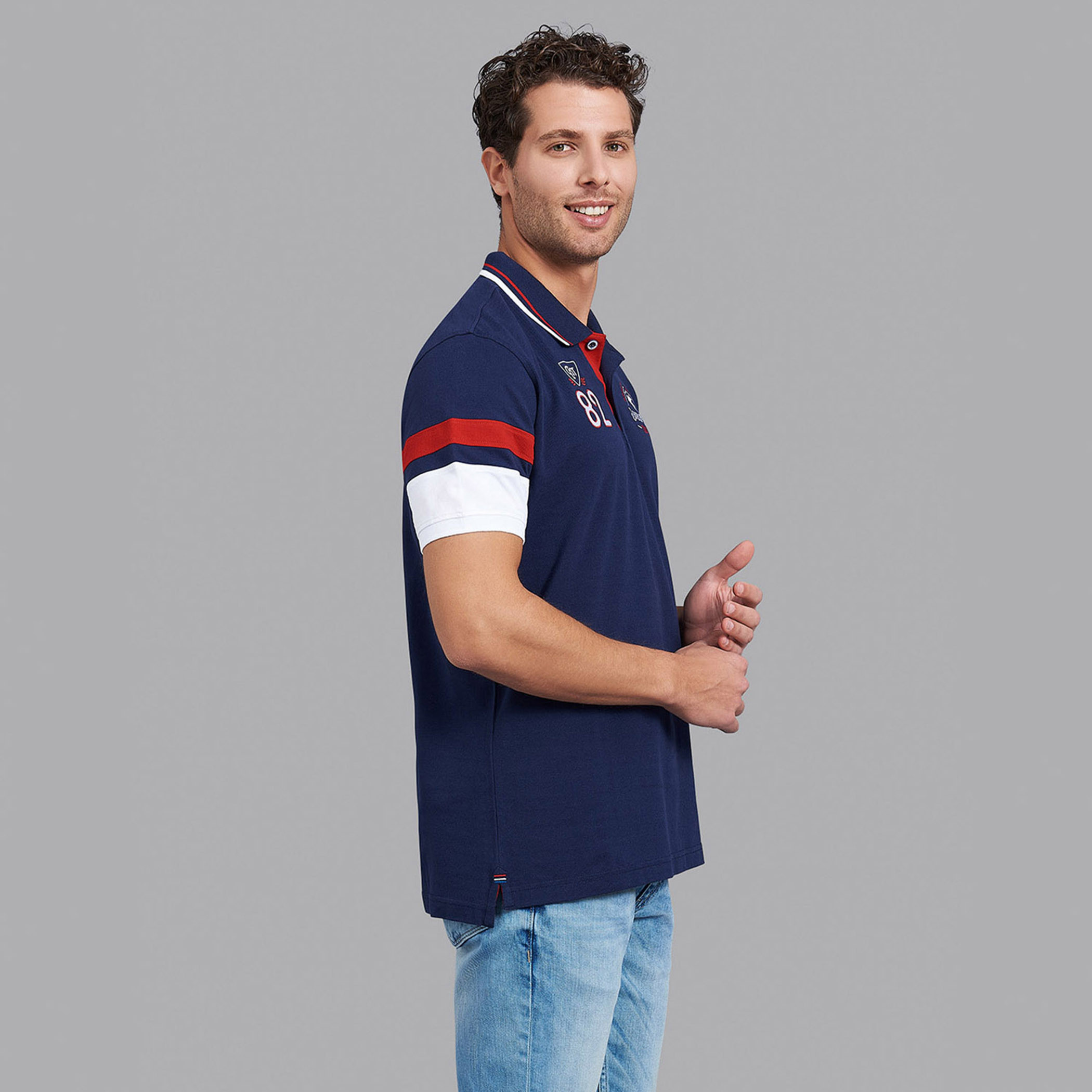 قميص بولو بيفرلي هيلز بولو كلب رجالي أزرق كحلي بأكمام قصيرة مطبوع-men-clothing-tshirtsandpolos-polos-image-3