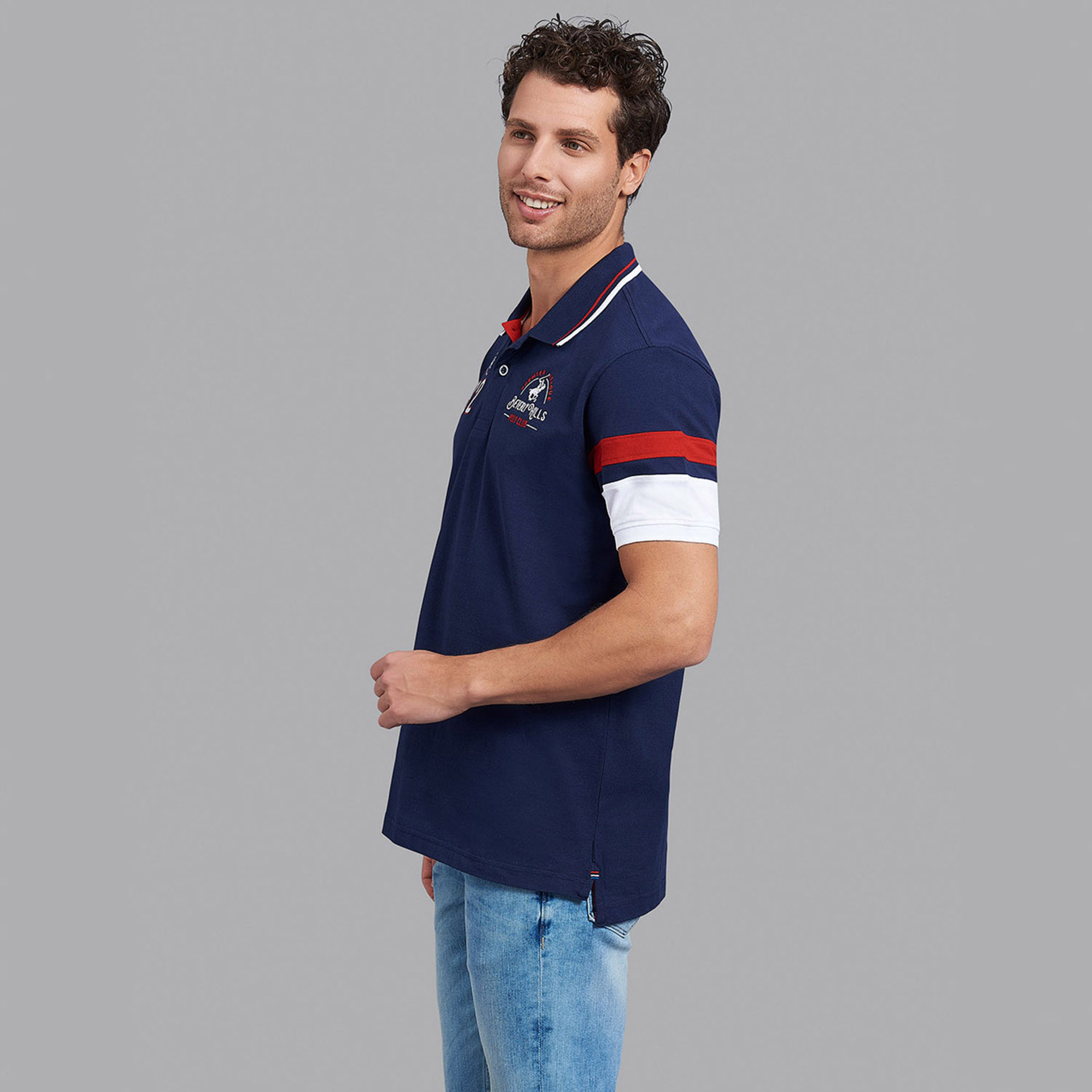 قميص بولو بيفرلي هيلز بولو كلب رجالي أزرق كحلي بأكمام قصيرة مطبوع-men-clothing-tshirtsandpolos-polos-image-6