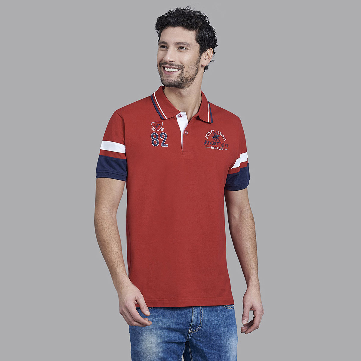 Beverly Hills Polo Club Men Red Printed Short Sleeves Polo T-Shirt-men-clothing-tshirtsandpolos-polos-image-1