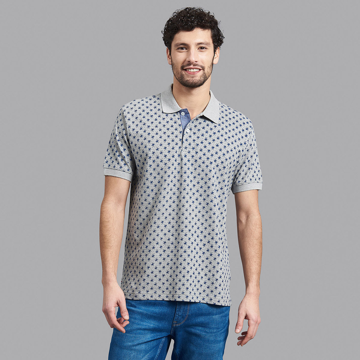 تي شيرت بولو من بيفرلي هيلز بولو كلوب رجالي مع لون رمادي مطبوع بأكمام قصيرة-men-clothing-tshirtsandpolos-polos-image-1