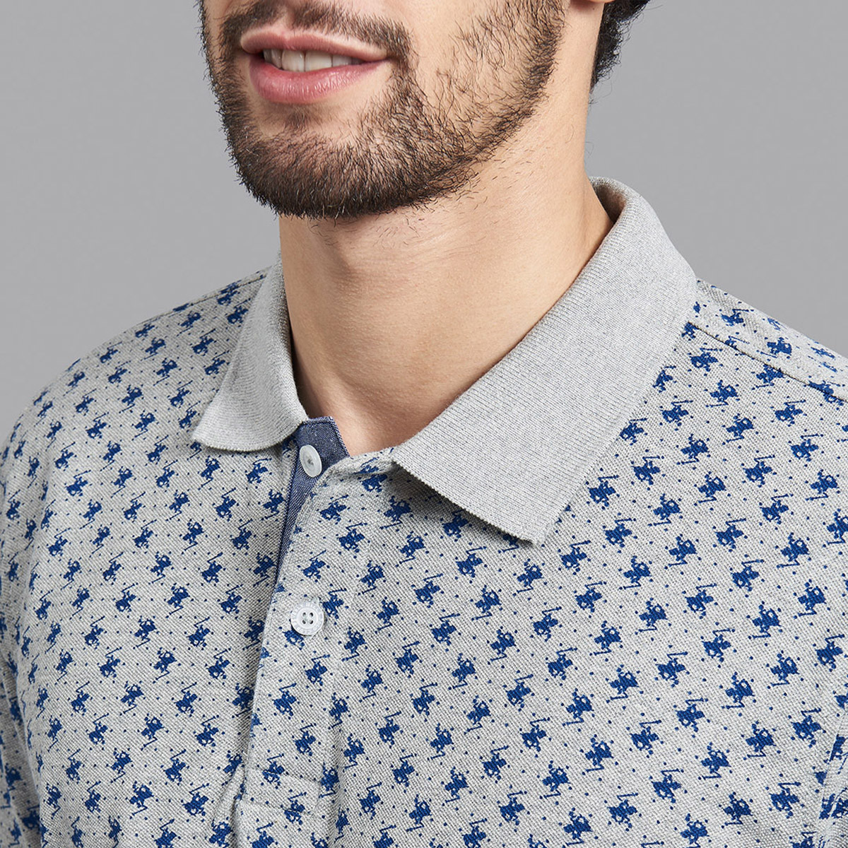 تي شيرت بولو من بيفرلي هيلز بولو كلوب رجالي مع لون رمادي مطبوع بأكمام قصيرة-men-clothing-tshirtsandpolos-polos-image-6