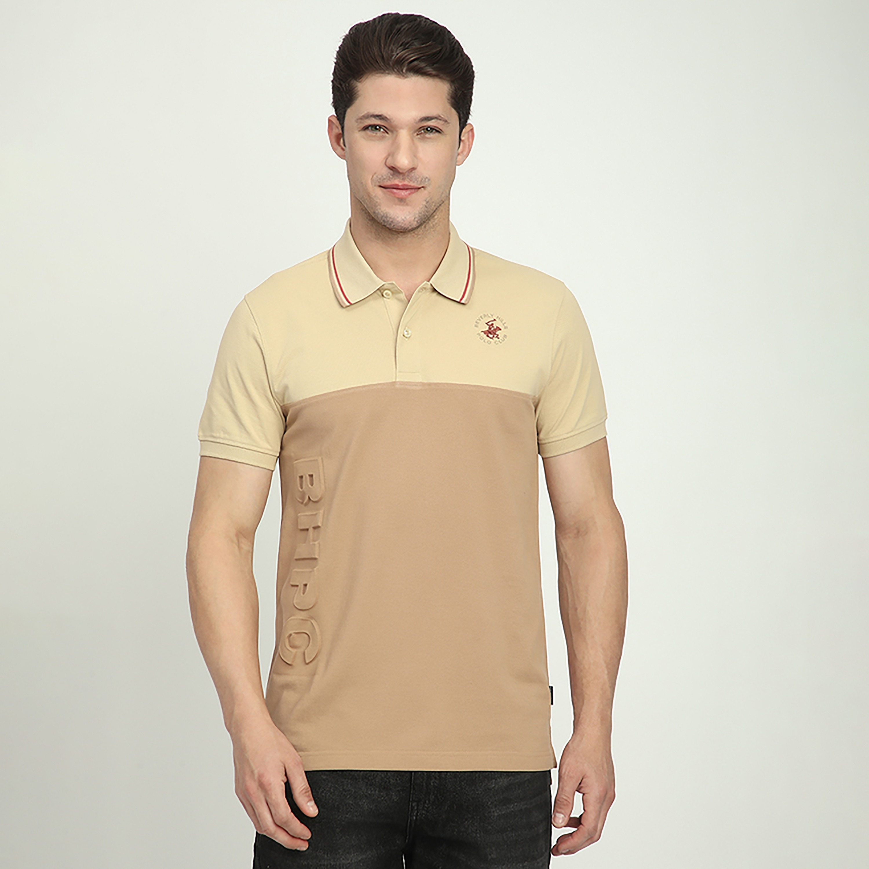 Beverly Hills Polo Club Color-Blocked Collared Short Sleeves Men's Polo T-Shirt-men-clothing-tshirtsandpolos-polos-image-1