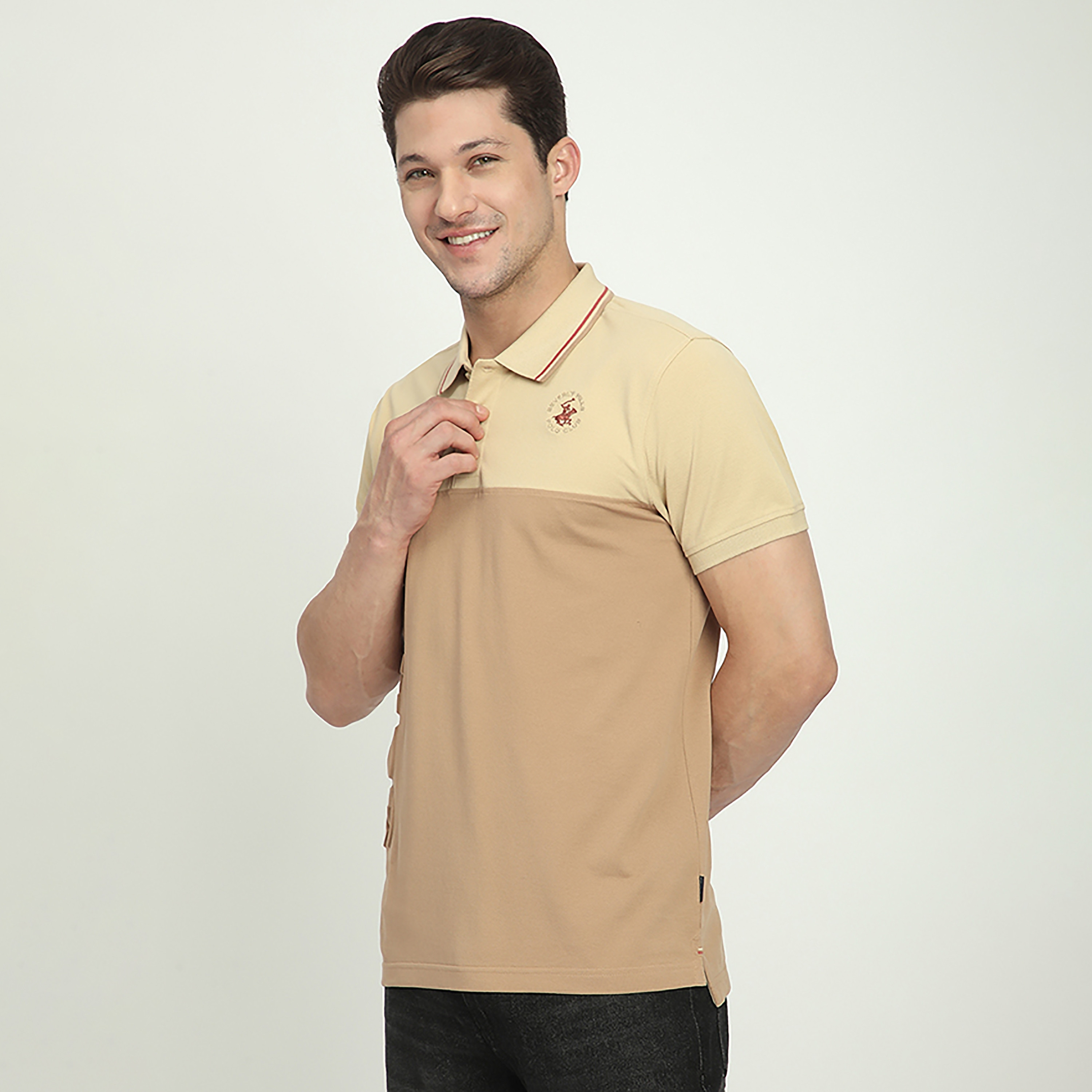 Beverly Hills Polo Club Color-Blocked Collared Short Sleeves Men's Polo T-Shirt-men-clothing-tshirtsandpolos-polos-image-2