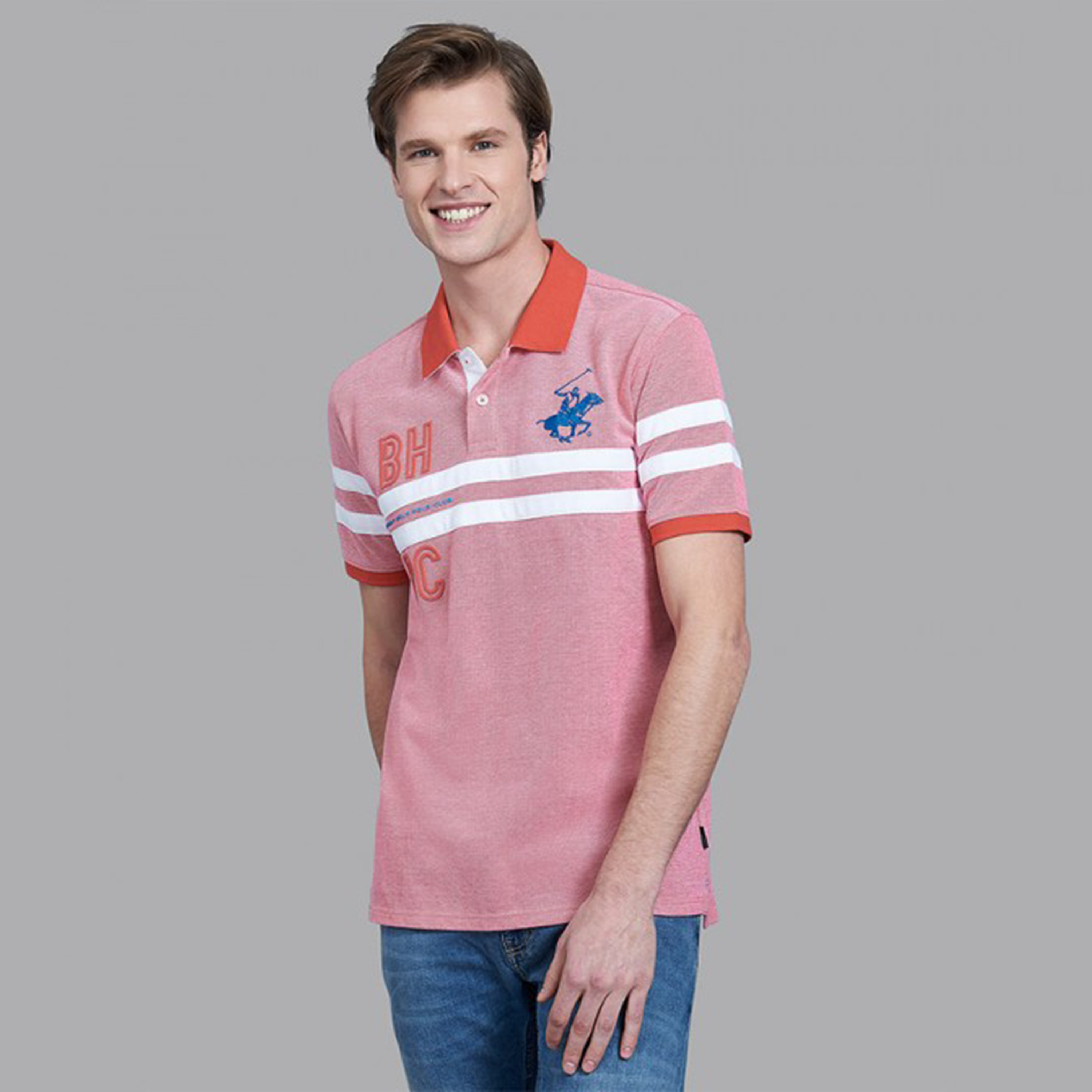 Beverly Hills Polo Club Men White Striped Short Sleeves Polo T-Shirt-men-clothing-tshirtsandpolos-polos-image-1