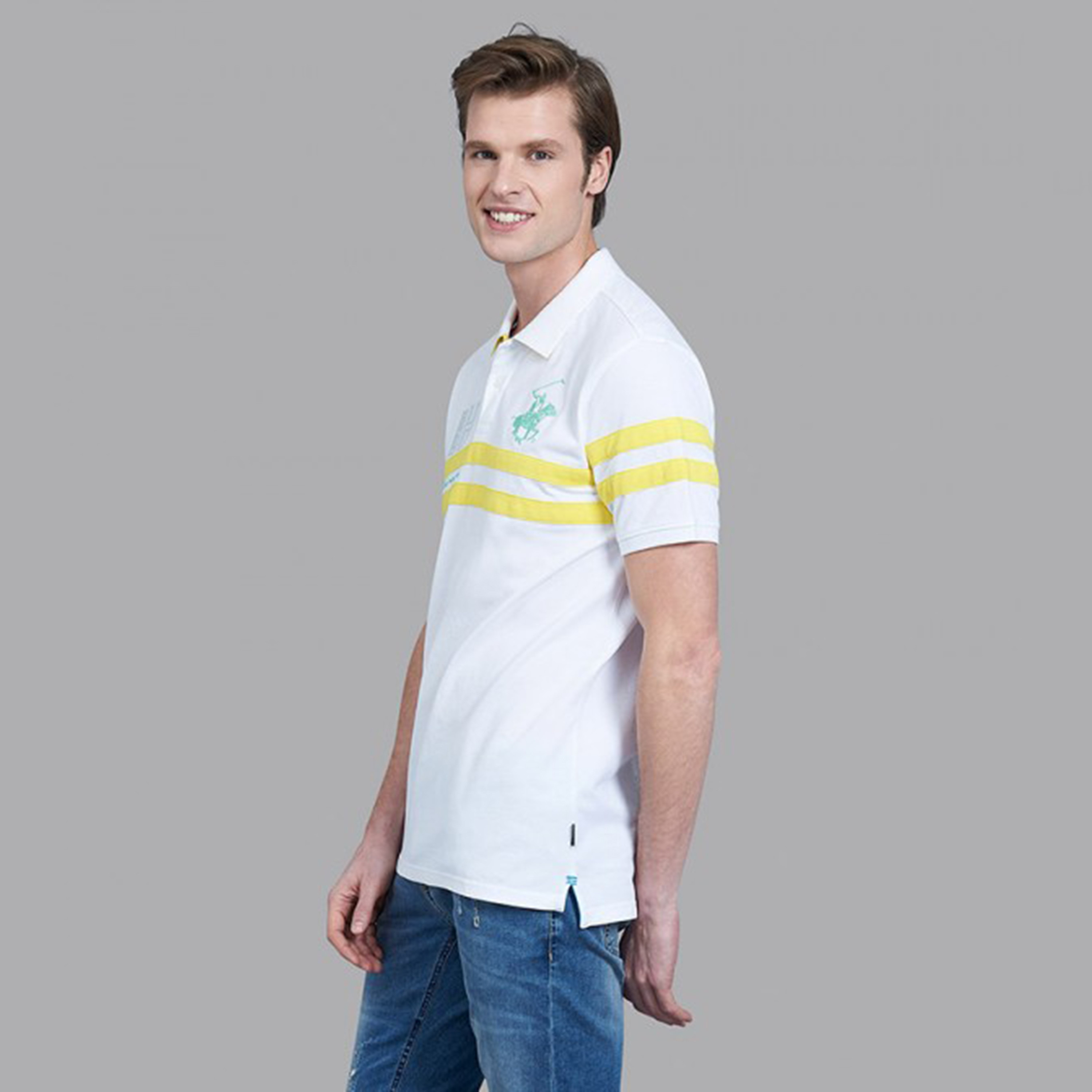 تي شيرت بيفرلي هيلز بولو كلب بأكمام قصيرة مخططة بلون احمر للرجال-men-clothing-tshirtsandpolos-polos-image-6