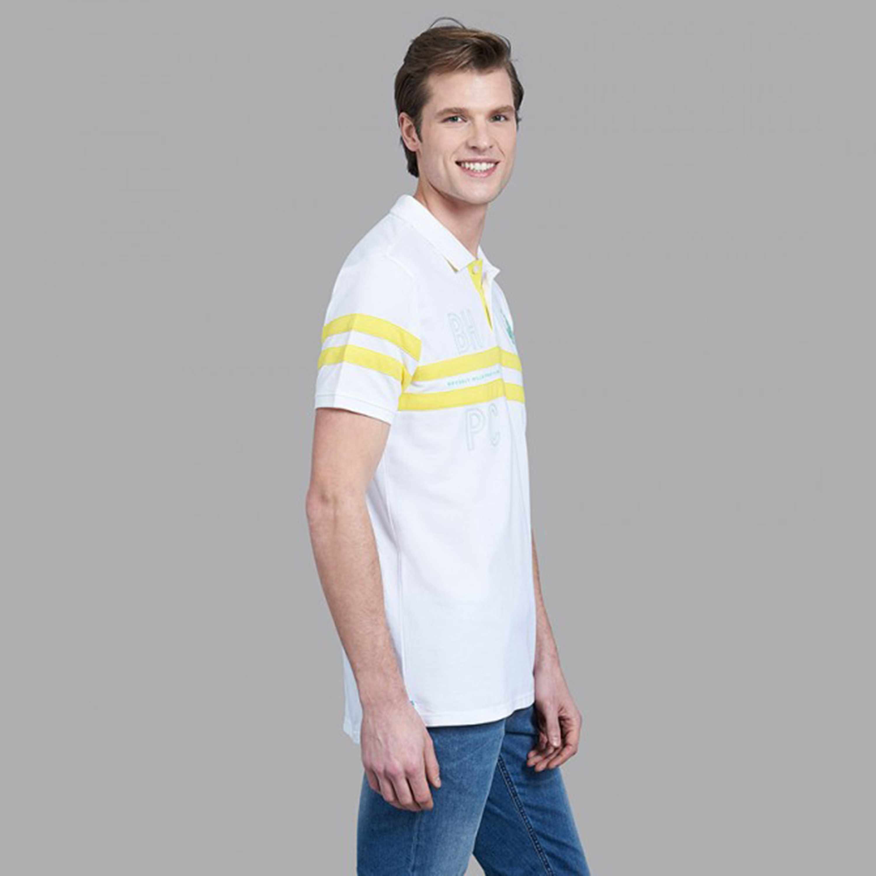 تي شيرت بيفرلي هيلز بولو كلب بأكمام قصيرة مخططة بلون احمر للرجال-men-clothing-tshirtsandpolos-polos-image-7