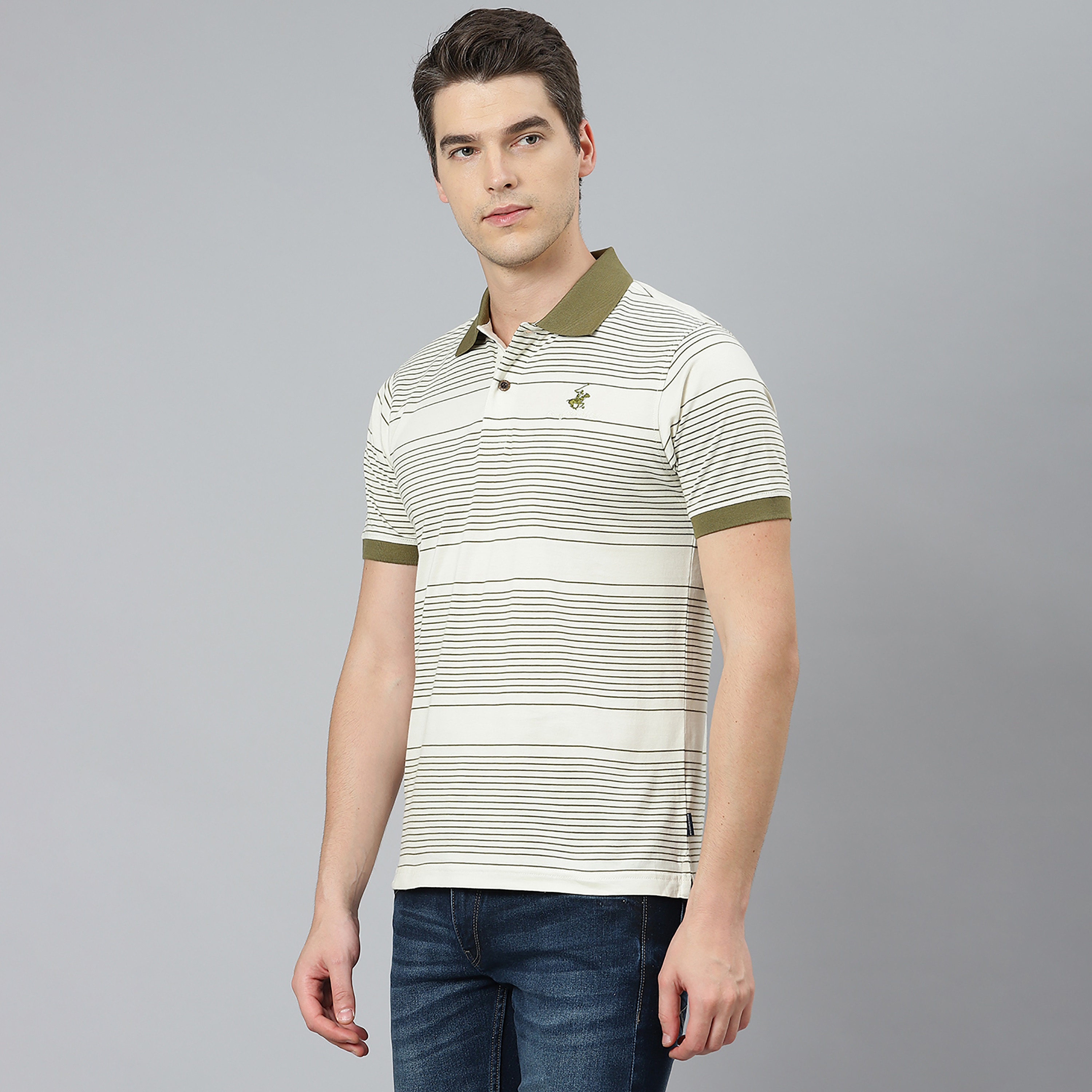 Beverly Hills Polo Club Men's Striped Collared Short Sleeve Polo Shirt-men-clothing-tshirtsandpolos-polos-image-2