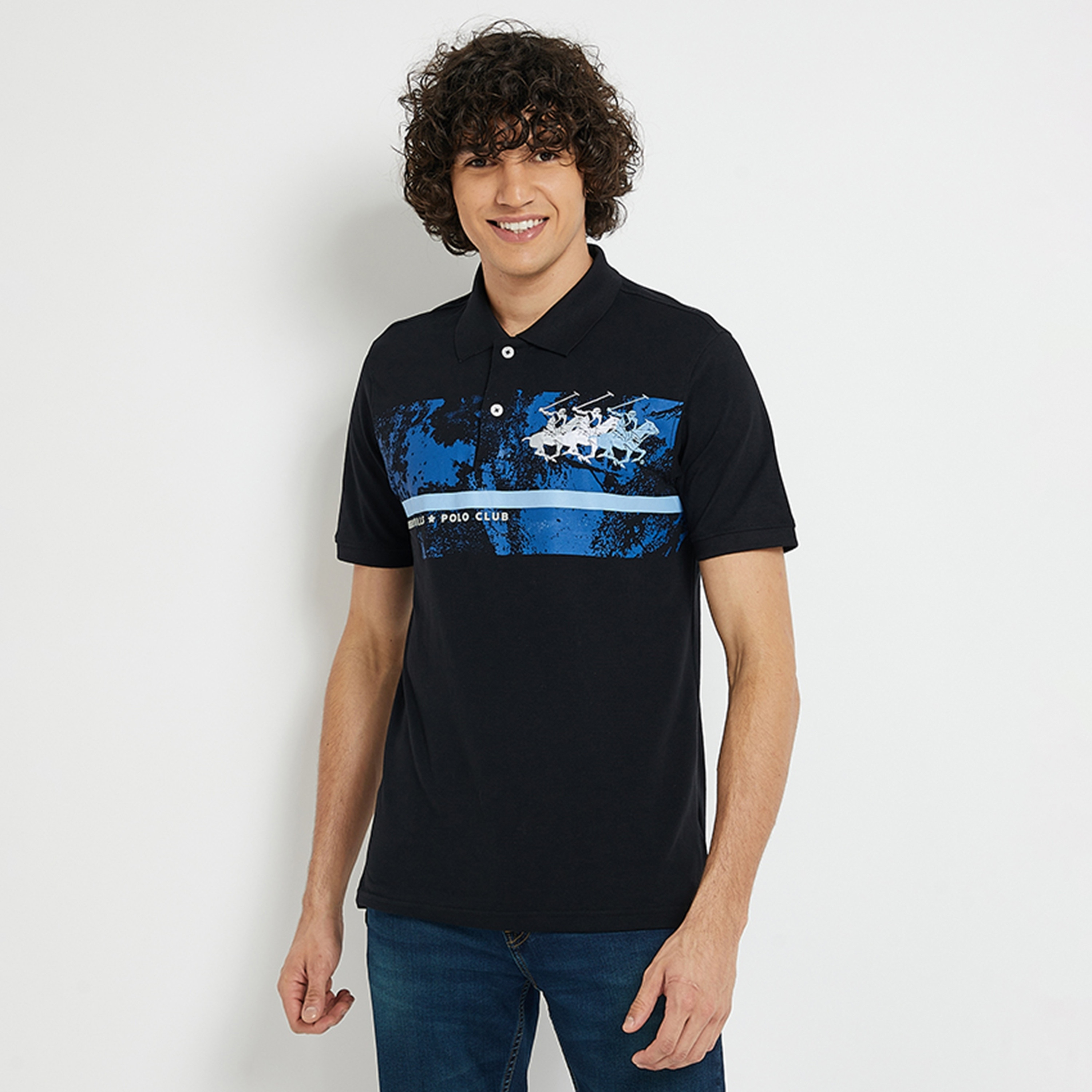 قميص بولو رجالي بأكمام قصيرة بطبعة بياقة بأكمام قصيرة من نادي بيفرلي هيلز-men-clothing-tshirtsandpolos-polos-image-1