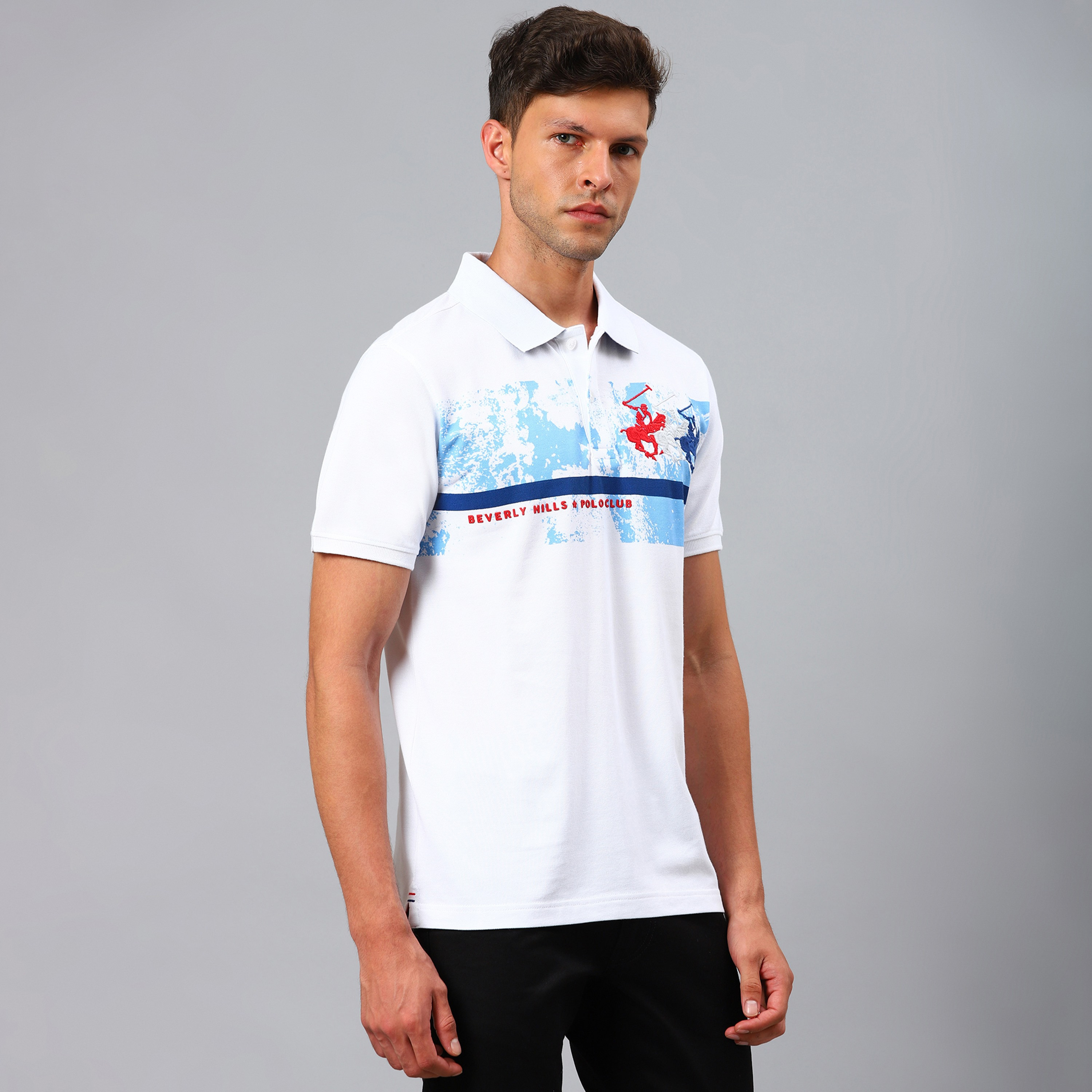 Beverly Hills Polo Club Men White Printed Short Sleeves Polo T-Shirt-men-clothing-tshirtsandpolos-polos-image-3