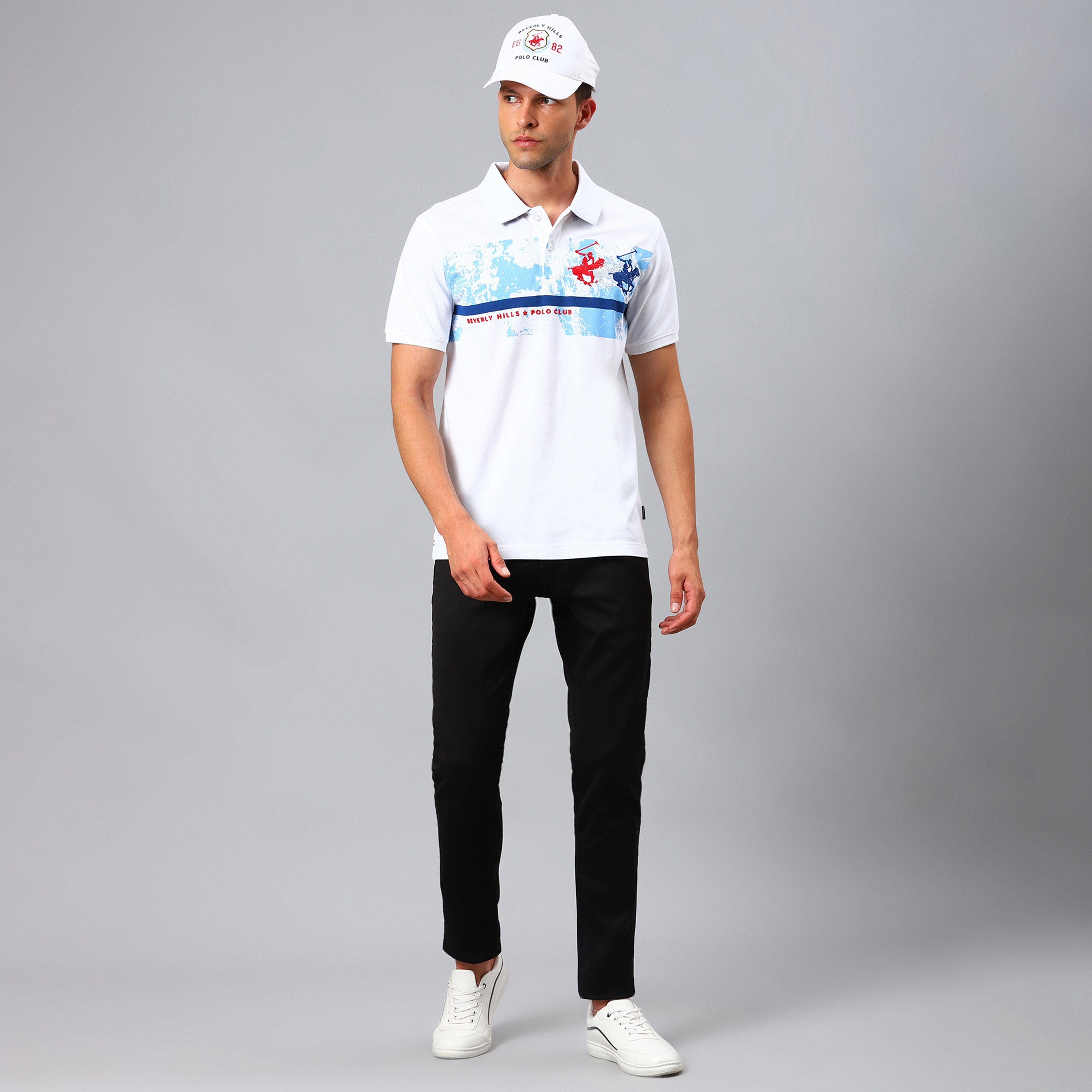 تي شيرت بولو من بيفرلي هيلز بولو كلوب رجالي مع لون ابيض مطبوع بأكمام قصيرة-men-clothing-tshirtsandpolos-polos-image-6