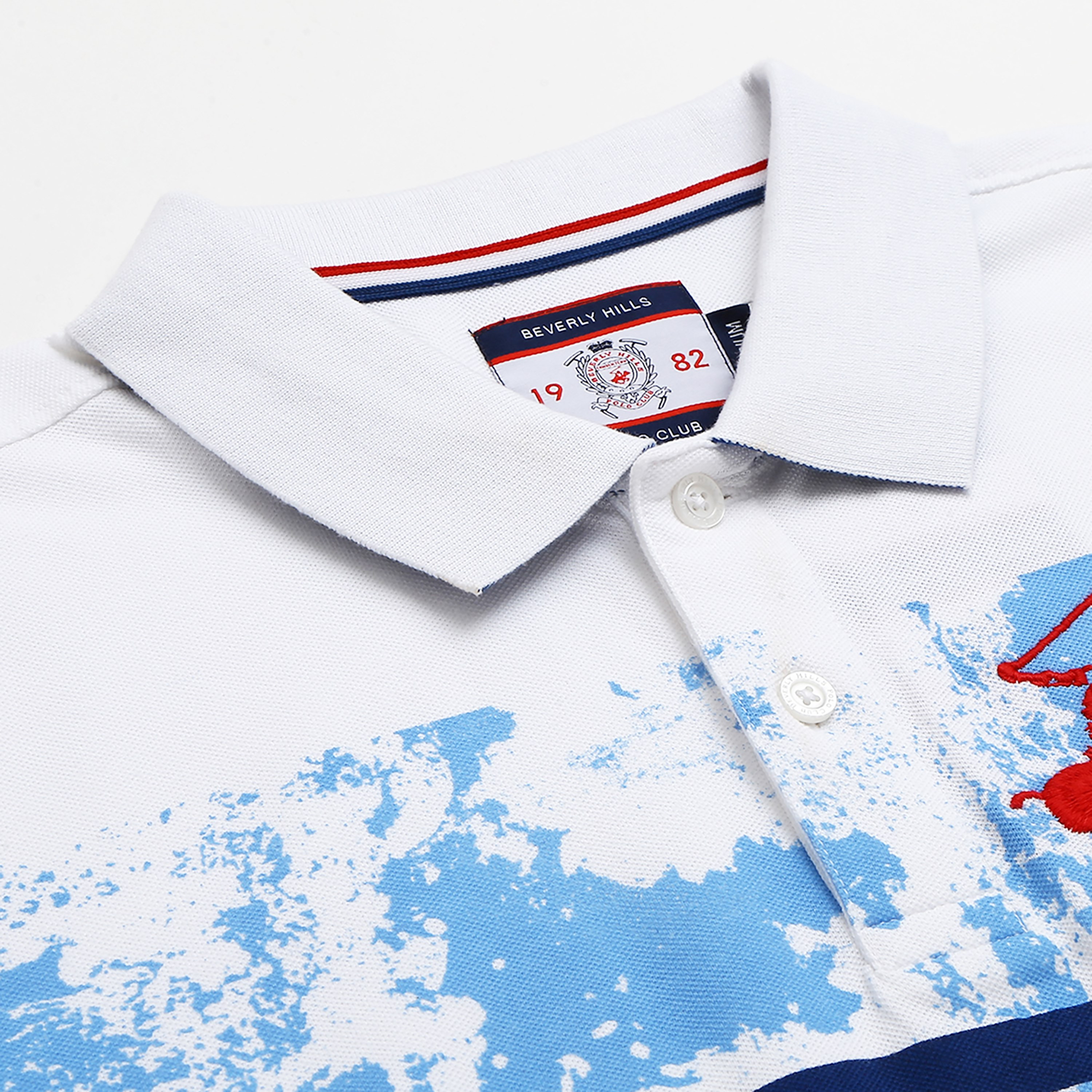 تي شيرت بولو من بيفرلي هيلز بولو كلوب رجالي مع لون ابيض مطبوع بأكمام قصيرة-men-clothing-tshirtsandpolos-polos-image-7