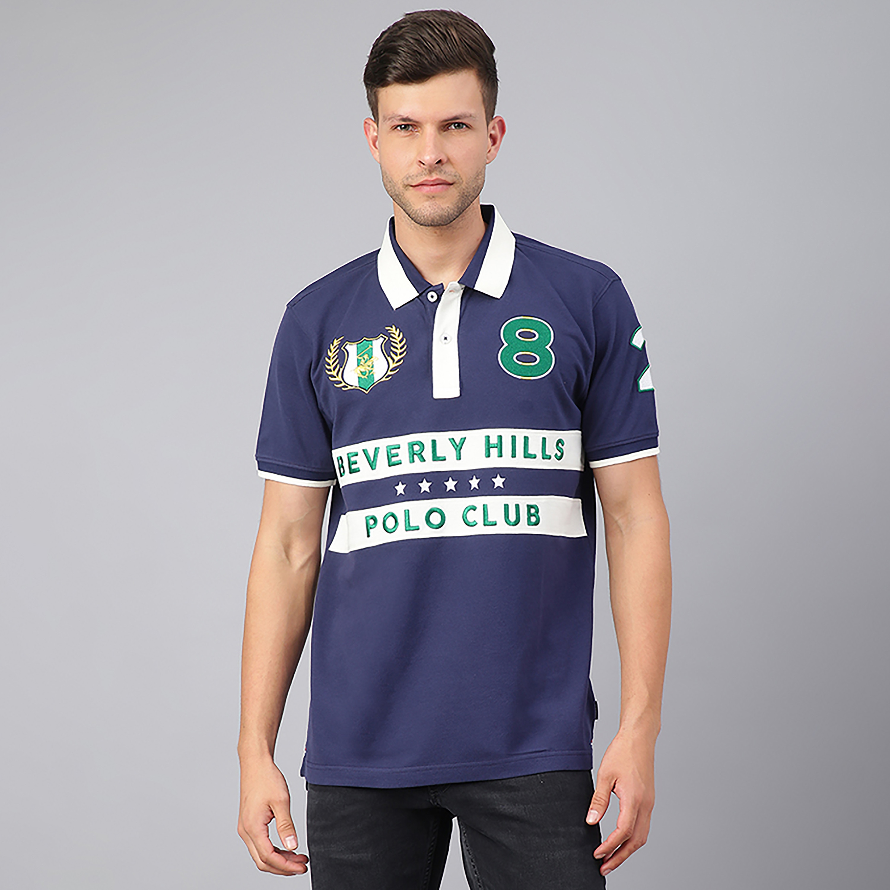 Beverly Hills Polo Club Men's Logo Collared Short Sleeve Polo Shirt-men-clothing-tshirtsandpolos-polos-image-1