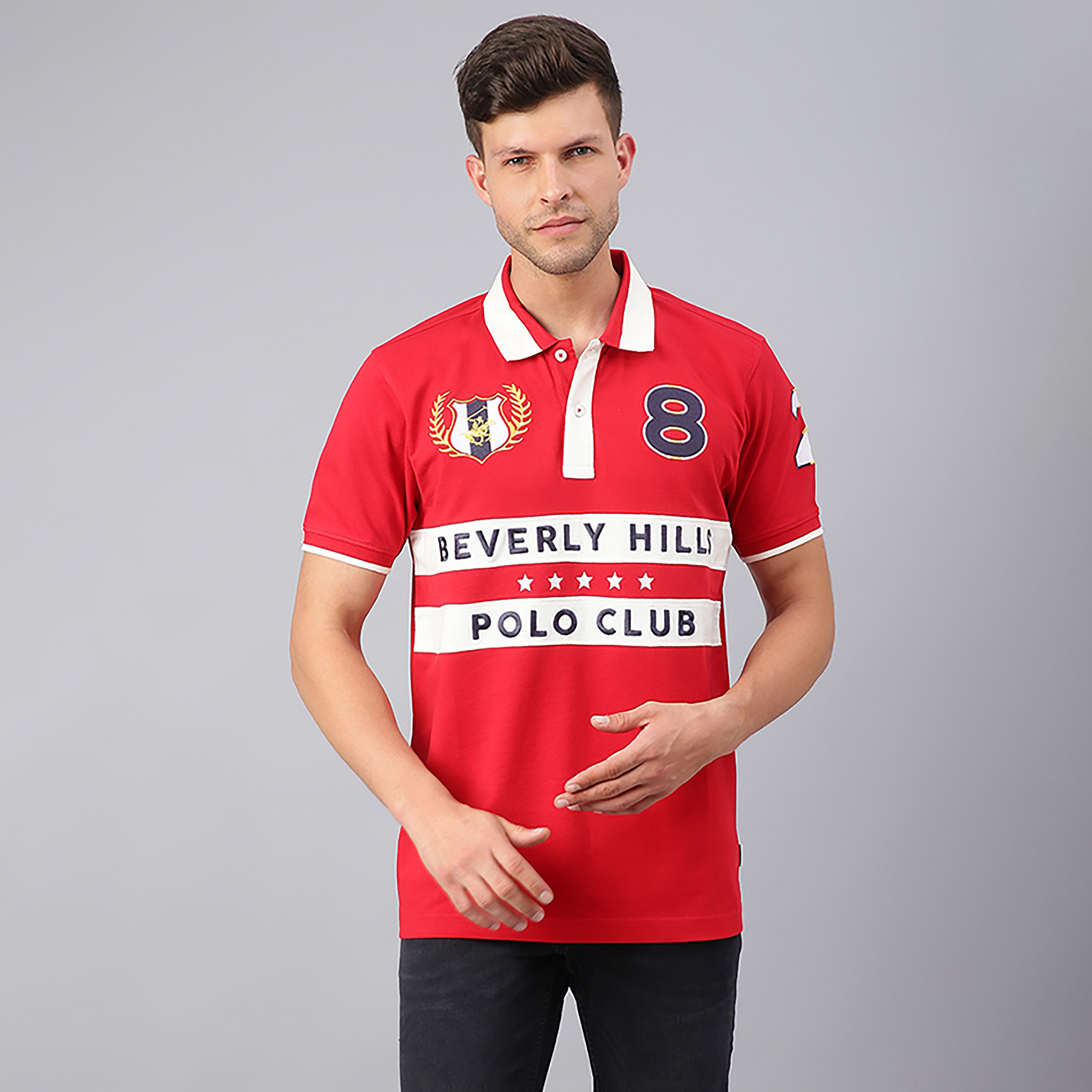 Beverly Hills Polo Club Men's Logo Collared Short Sleeve Polo Shirt-men-clothing-tshirtsandpolos-polos-image-1