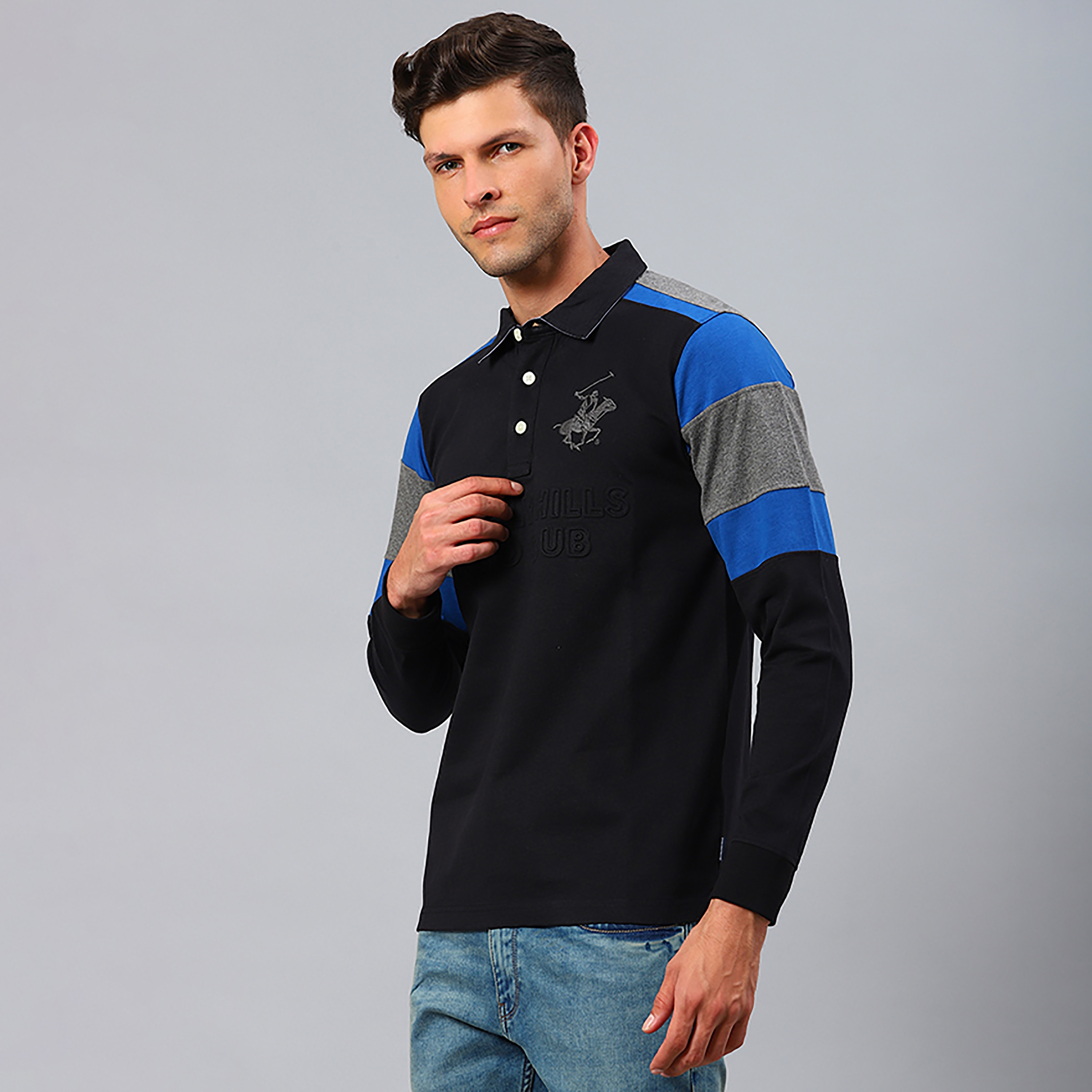 تي شيرت بولو بياقة محجبة اللون بيفرلي هيلز بولو كلوب وأكمام طويلة-men-clothing-tshirtsandpolos-polos-image-2