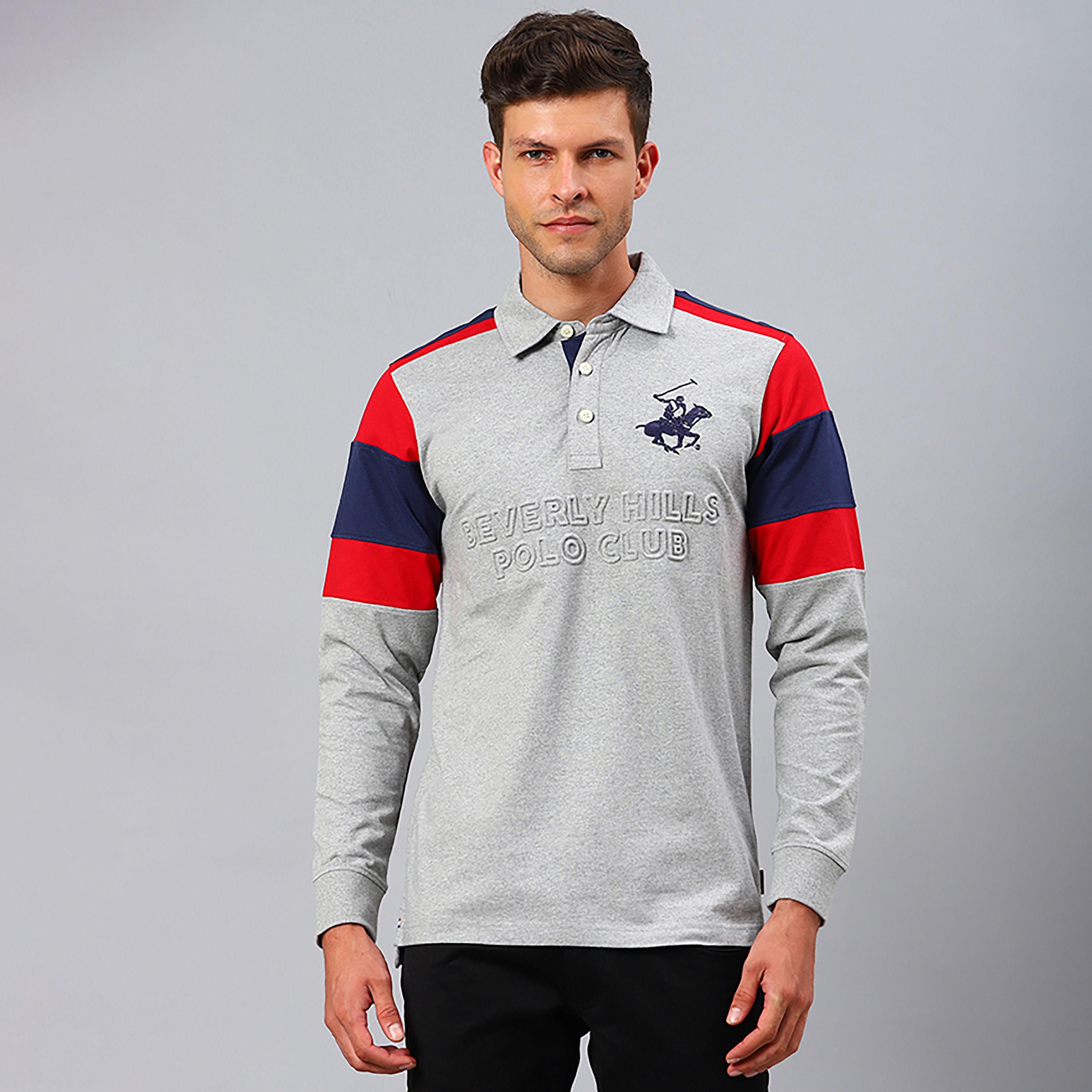 تي شيرت بولو بياقة محجبة اللون بيفرلي هيلز بولو كلوب وأكمام طويلة-men-clothing-tshirtsandpolos-polos-image-5