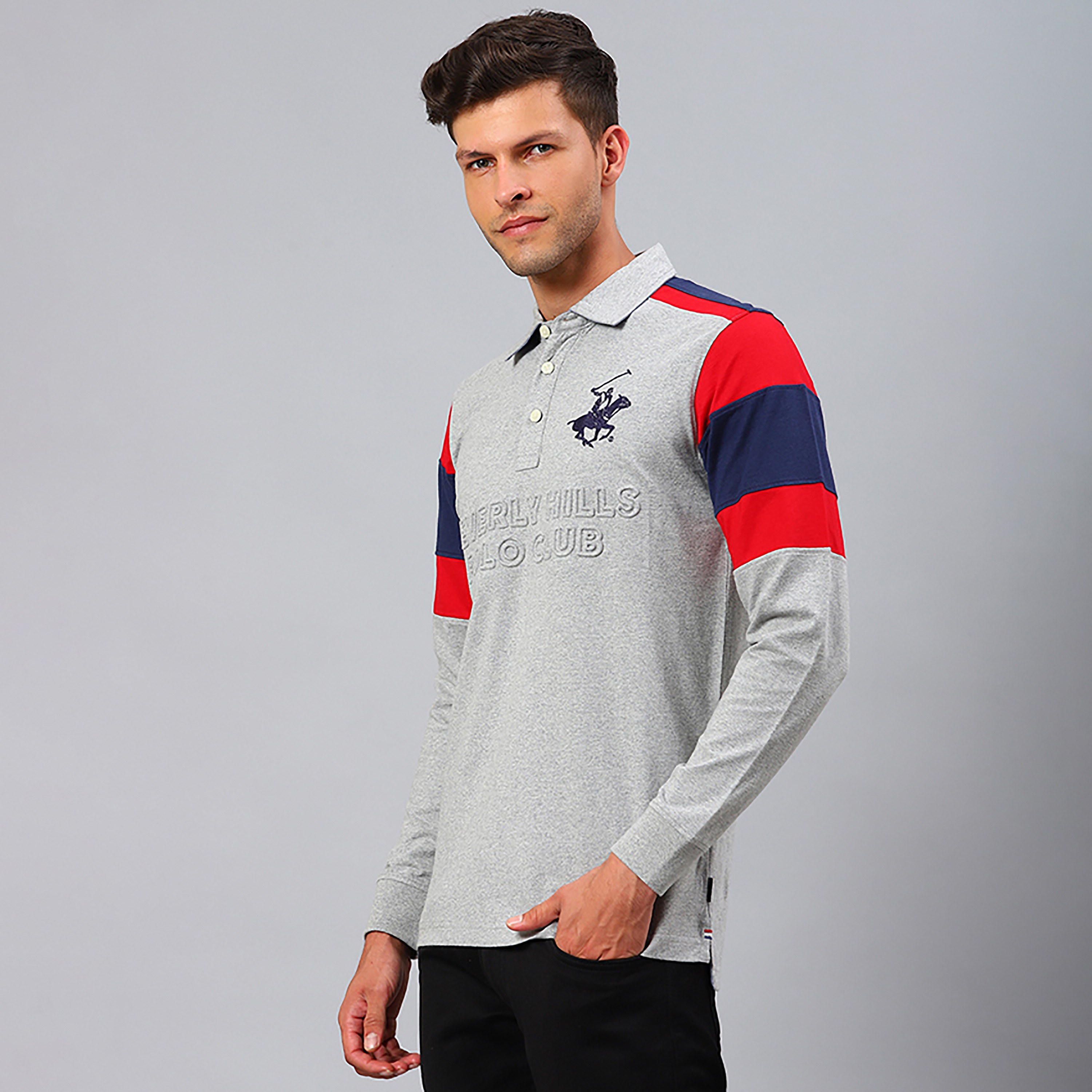 تي شيرت بولو بياقة محجبة اللون بيفرلي هيلز بولو كلوب وأكمام طويلة-men-clothing-tshirtsandpolos-polos-image-6