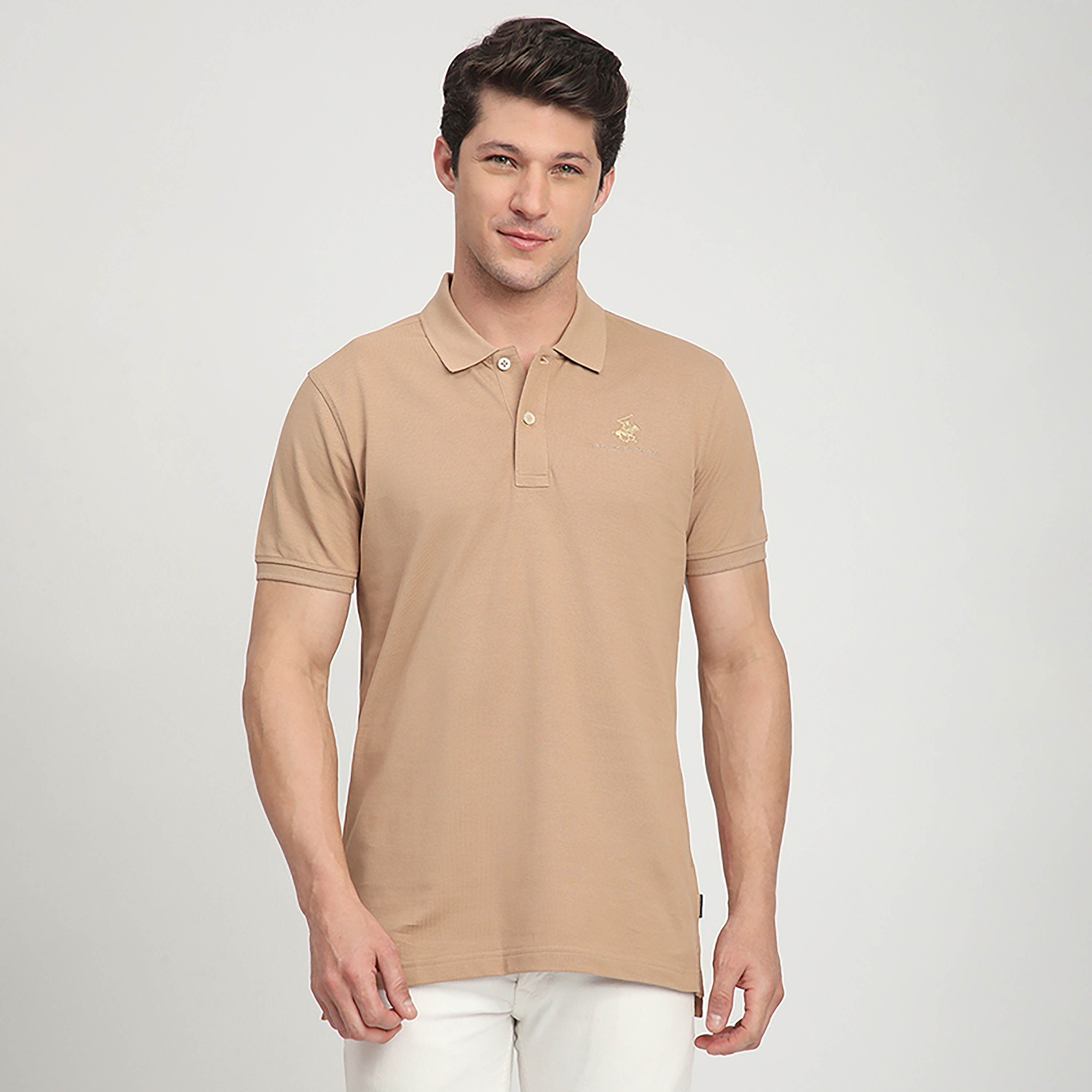 تي شيرت بولو رجالي سادة بأكمام قصيرة وياقة من بيفرلي هيلز بولو كلوب-men-clothing-tshirtsandpolos-polos-image-1