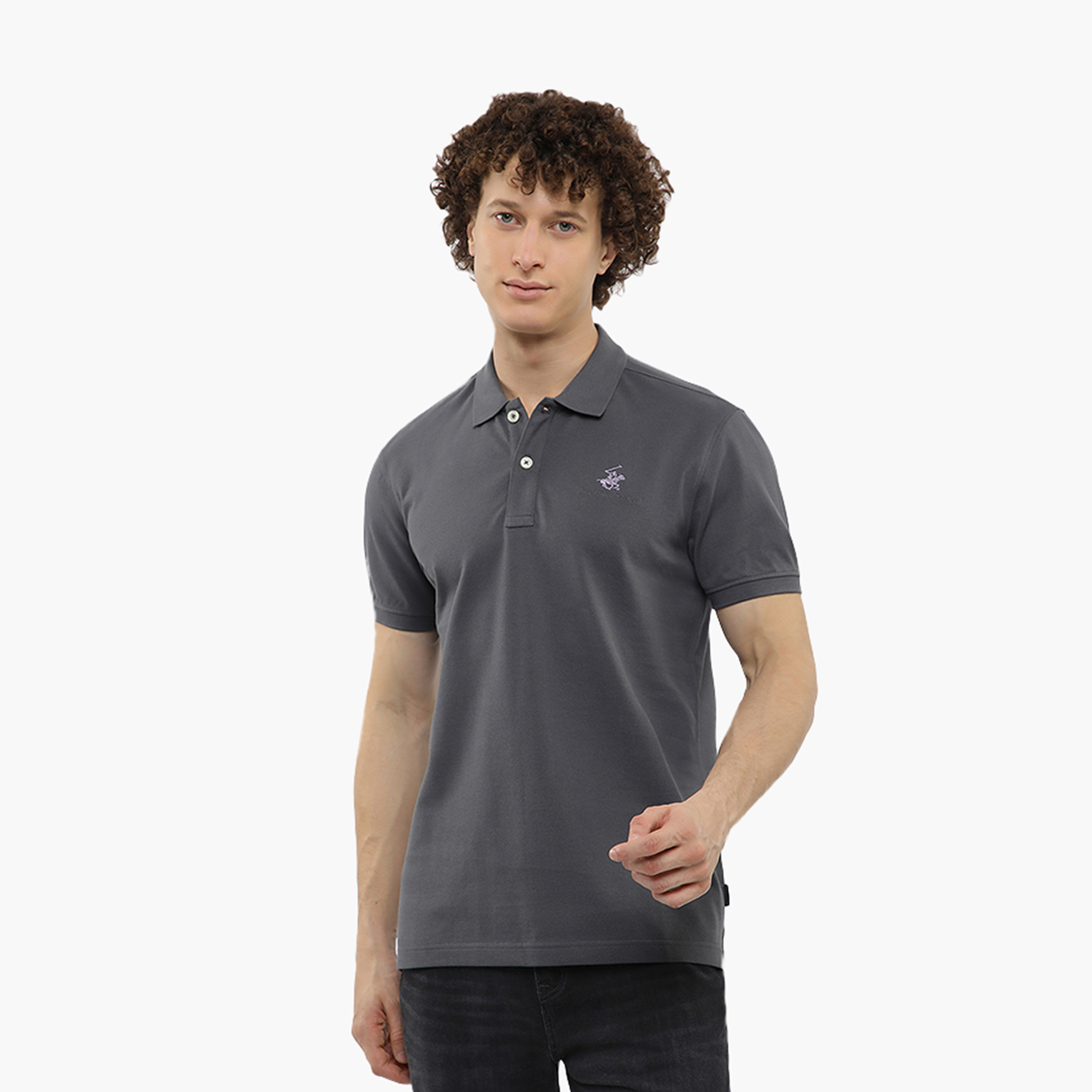 تي شيرت بولو رجالي سادة بأكمام قصيرة وياقة من بيفرلي هيلز بولو كلوب-men-clothing-tshirtsandpolos-polos-image-9