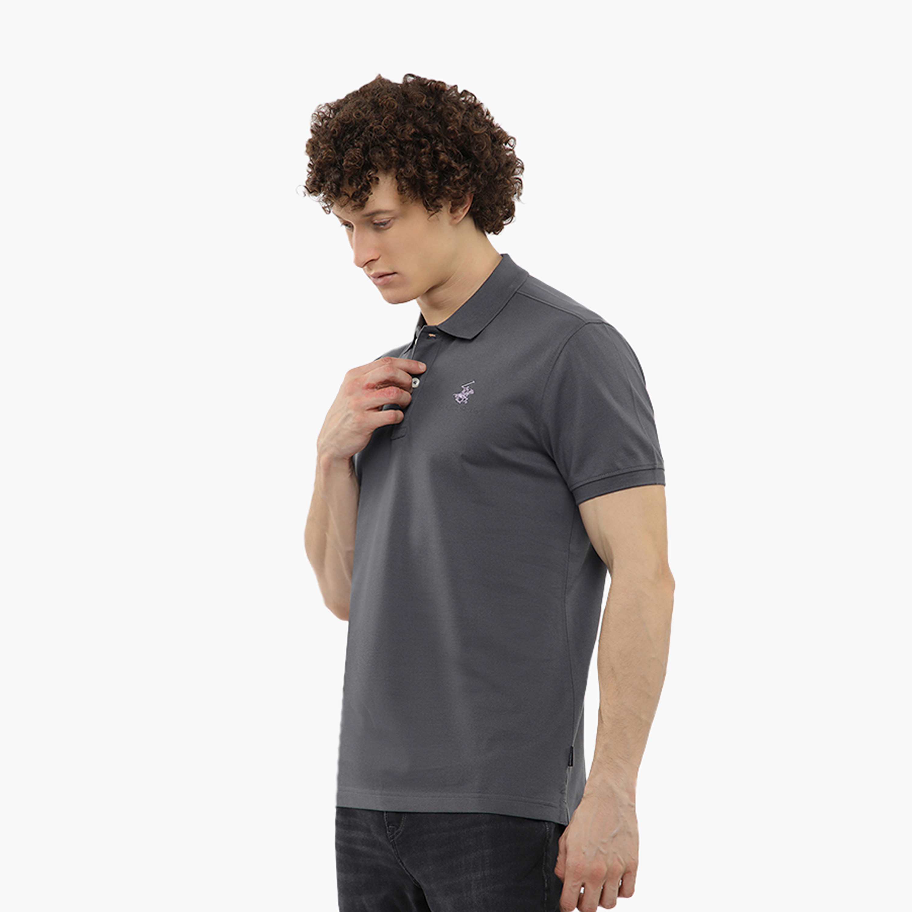تي شيرت بولو رجالي سادة بأكمام قصيرة وياقة من بيفرلي هيلز بولو كلوب-men-clothing-tshirtsandpolos-polos-image-10