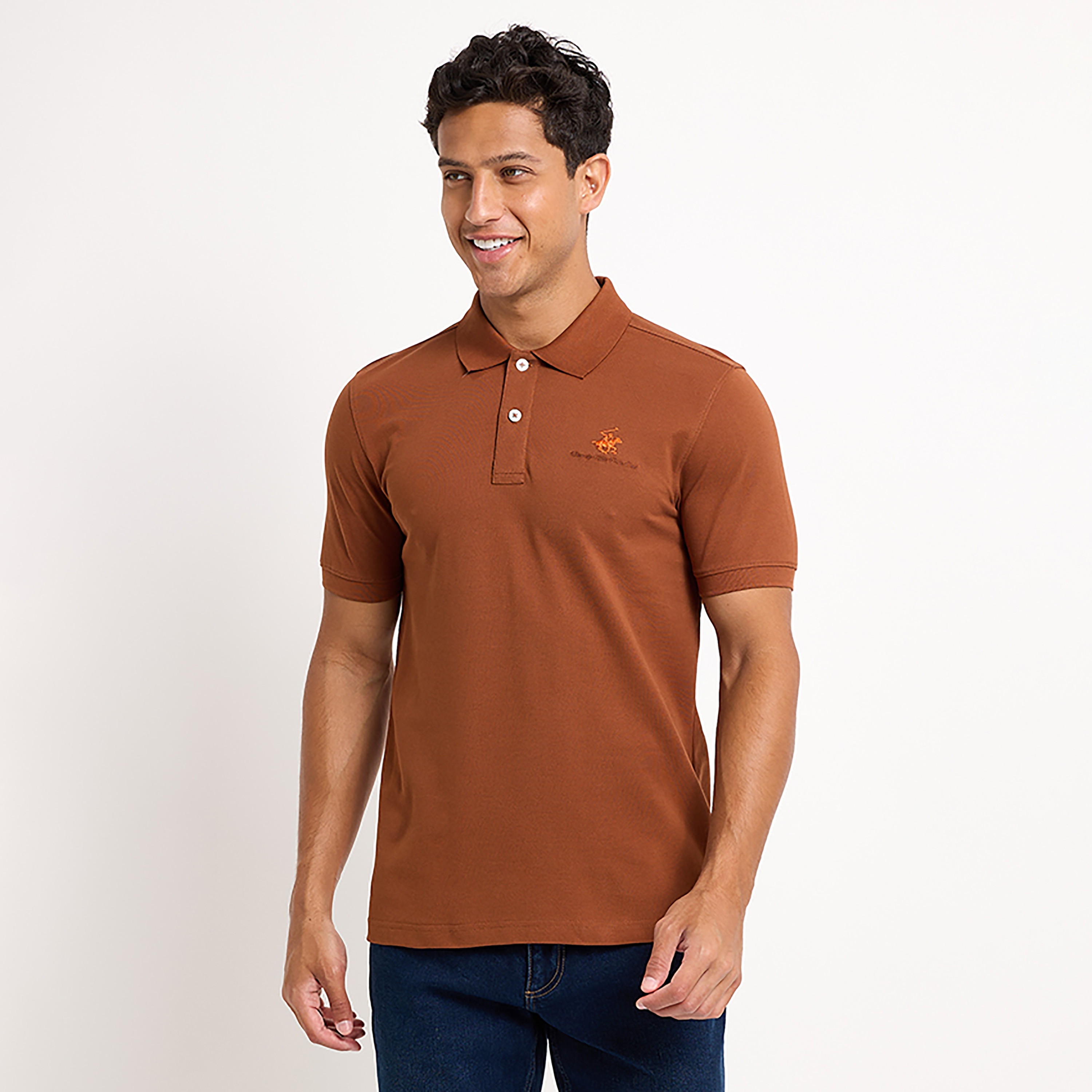 تي شيرت بولو رجالي سادة بأكمام قصيرة وياقة من بيفرلي هيلز بولو كلوب-men-clothing-tshirtsandpolos-polos-image-1