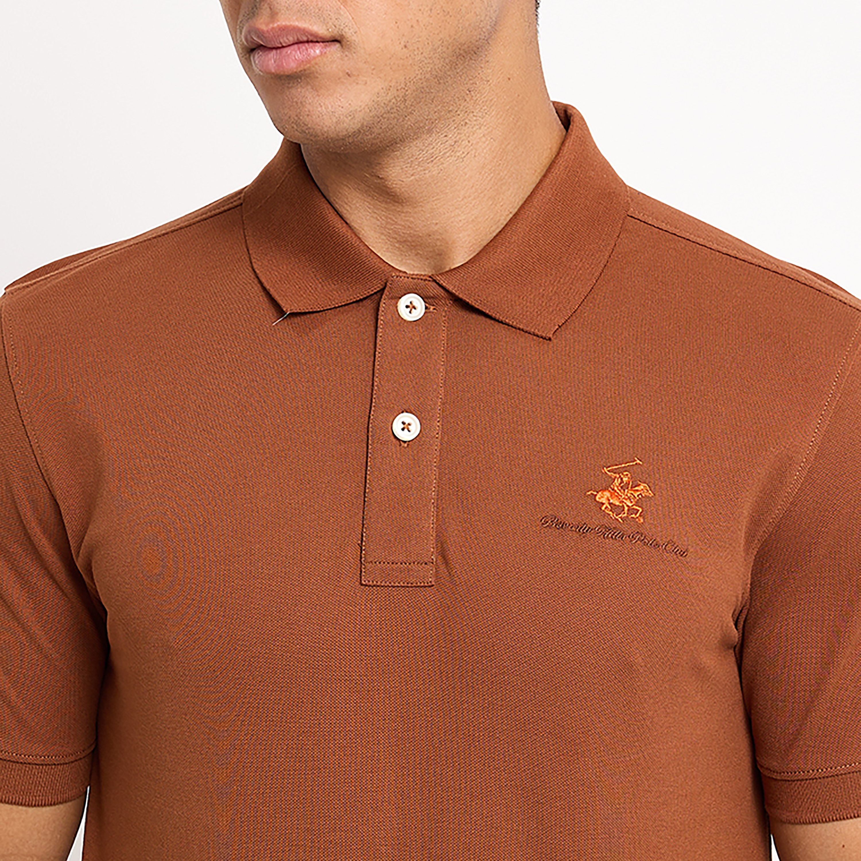 تي شيرت بولو رجالي سادة بأكمام قصيرة وياقة من بيفرلي هيلز بولو كلوب-men-clothing-tshirtsandpolos-polos-image-3