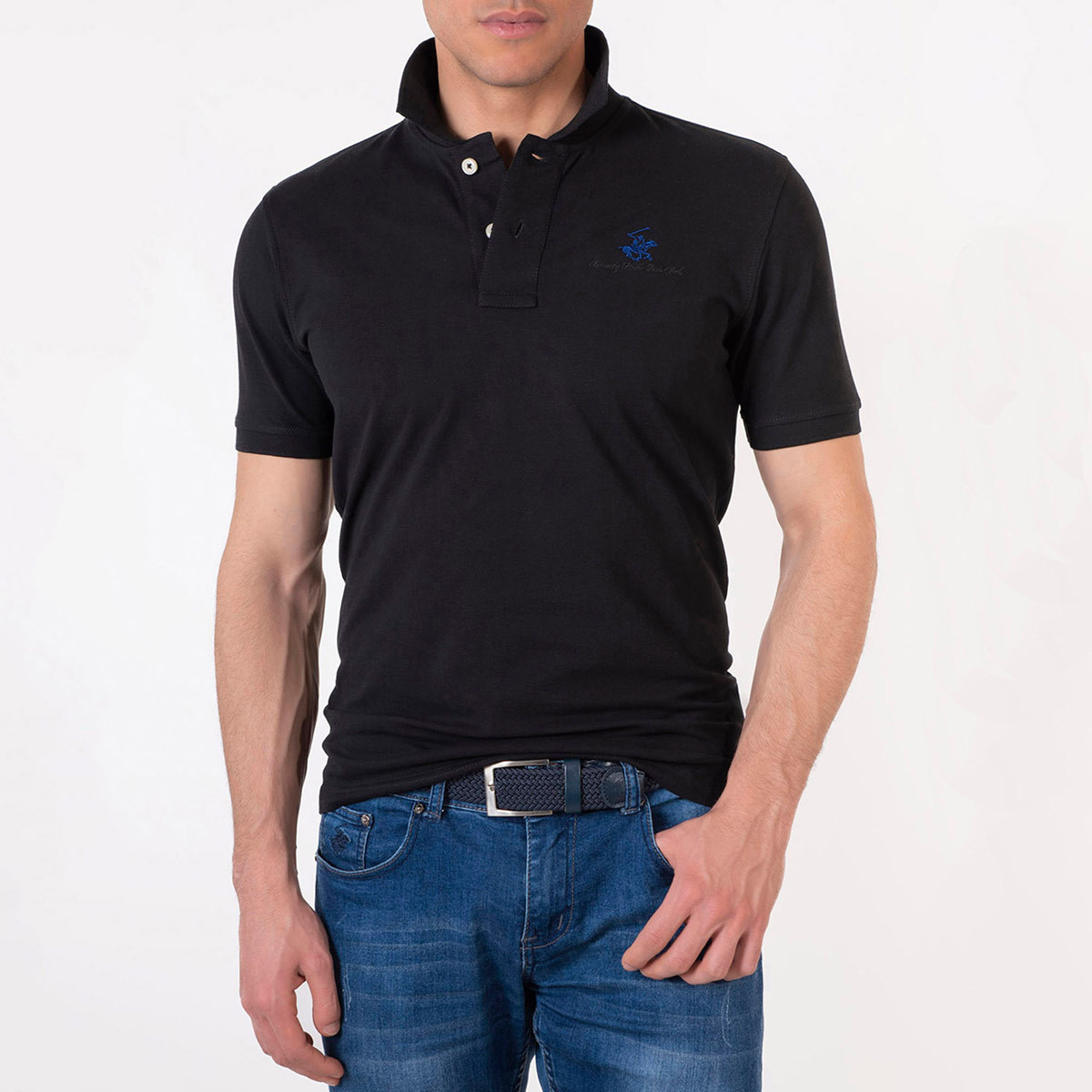 Beverly Hills Polo Club Men Black Logo Short Sleeves Polo T-Shirt-men-clothing-tshirtsandpolos-polos-image-1