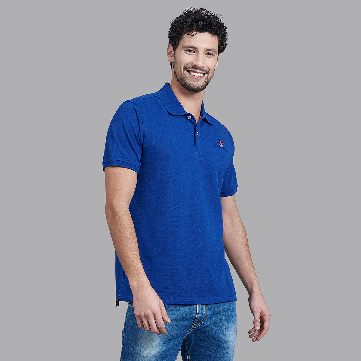 تي شيرت بولو من بيفرلي هيلز بولو كلب رجالي بلون أزرق مع شعار بأكمام قصيرة-men-clothing-tshirtsandpolos-polos-image-1
