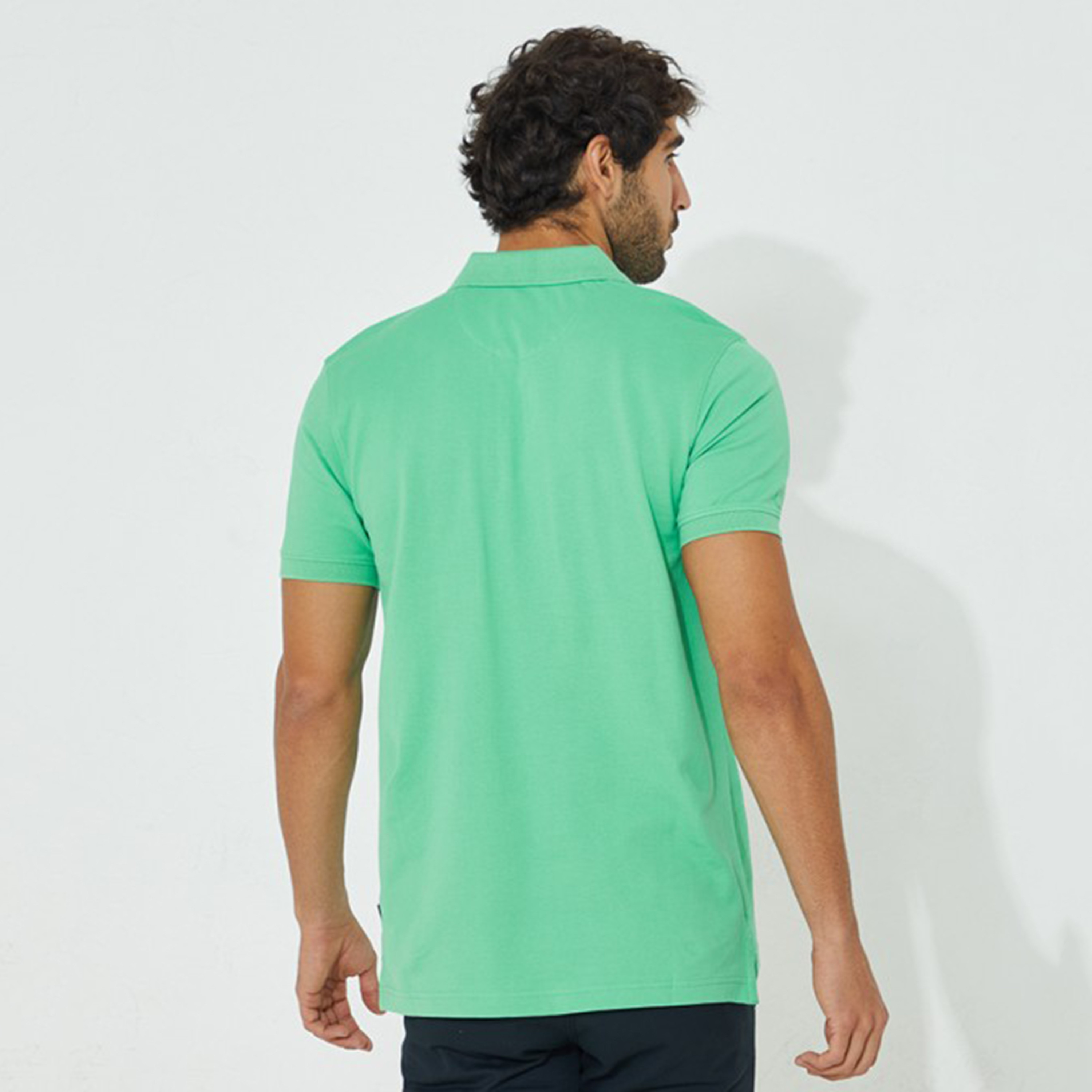 تي شيرت بيفرلي هيلز بولو كلب بأكمام قصيرة سادة بلون أزرق للرجال-men-clothing-tshirtsandpolos-polos-image-6