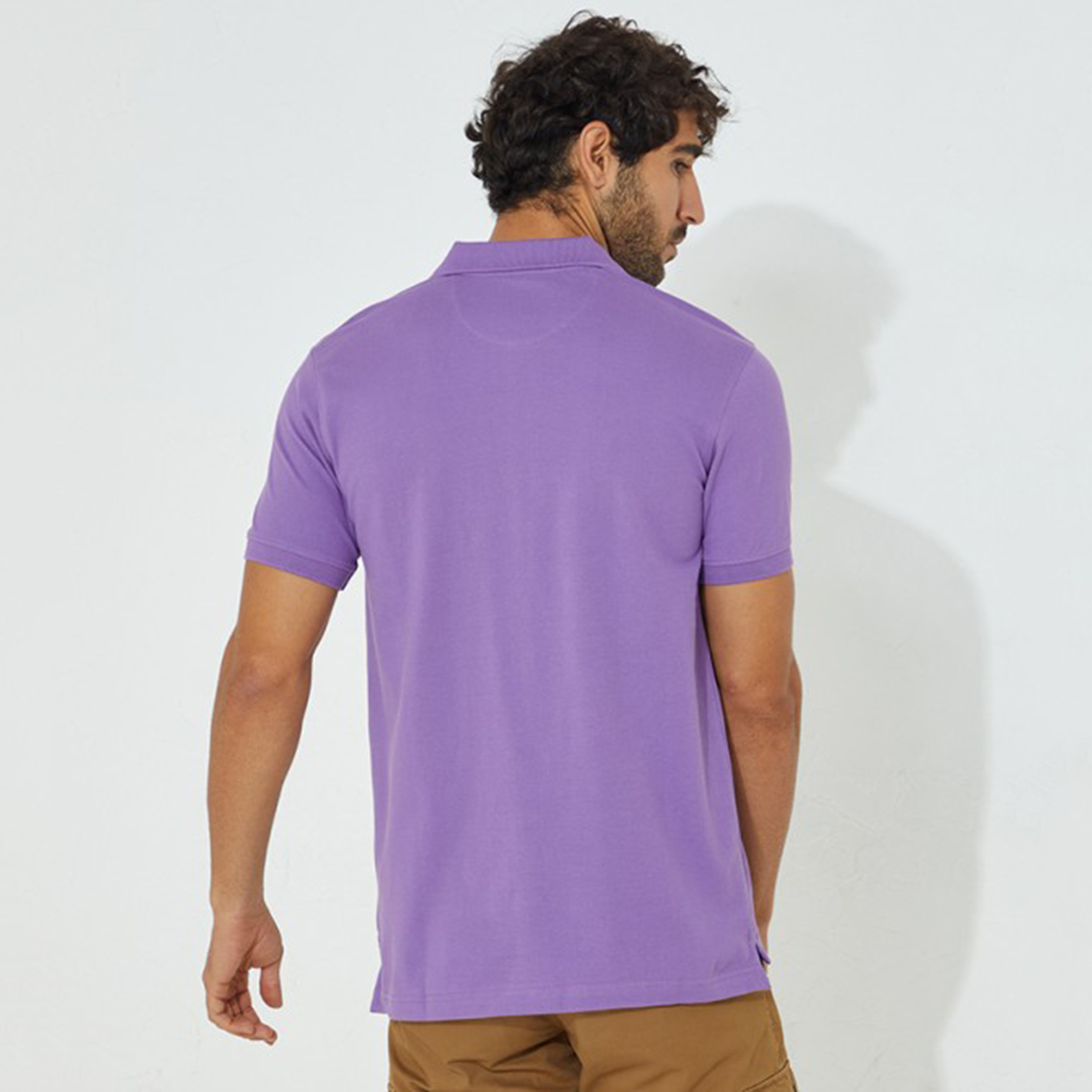 تي شيرت بيفرلي هيلز بولو كلب بأكمام قصيرة سادة بلون أزرق للرجال-men-clothing-tshirtsandpolos-polos-image-14