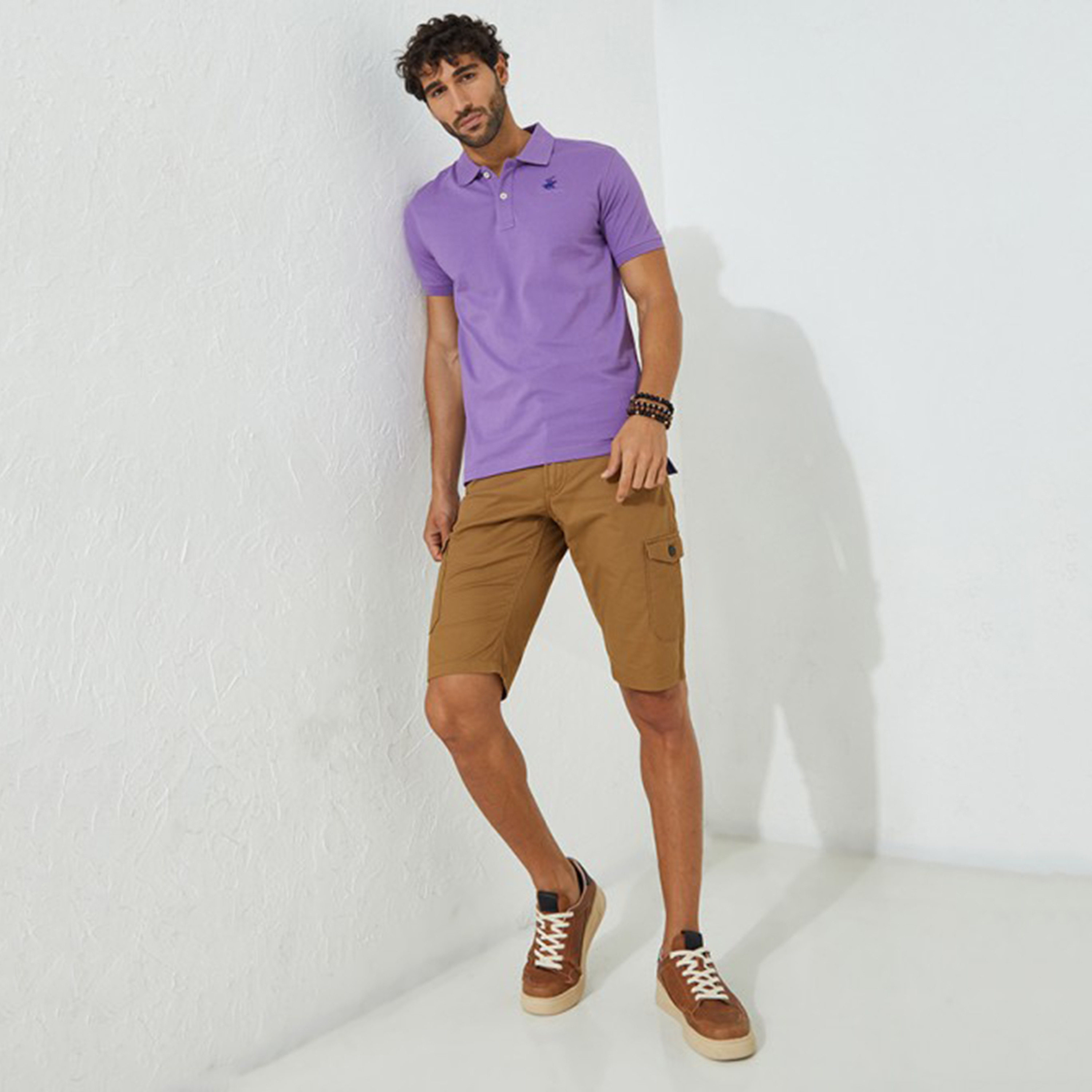 تي شيرت بيفرلي هيلز بولو كلب بأكمام قصيرة سادة بلون أزرق للرجال-men-clothing-tshirtsandpolos-polos-image-16