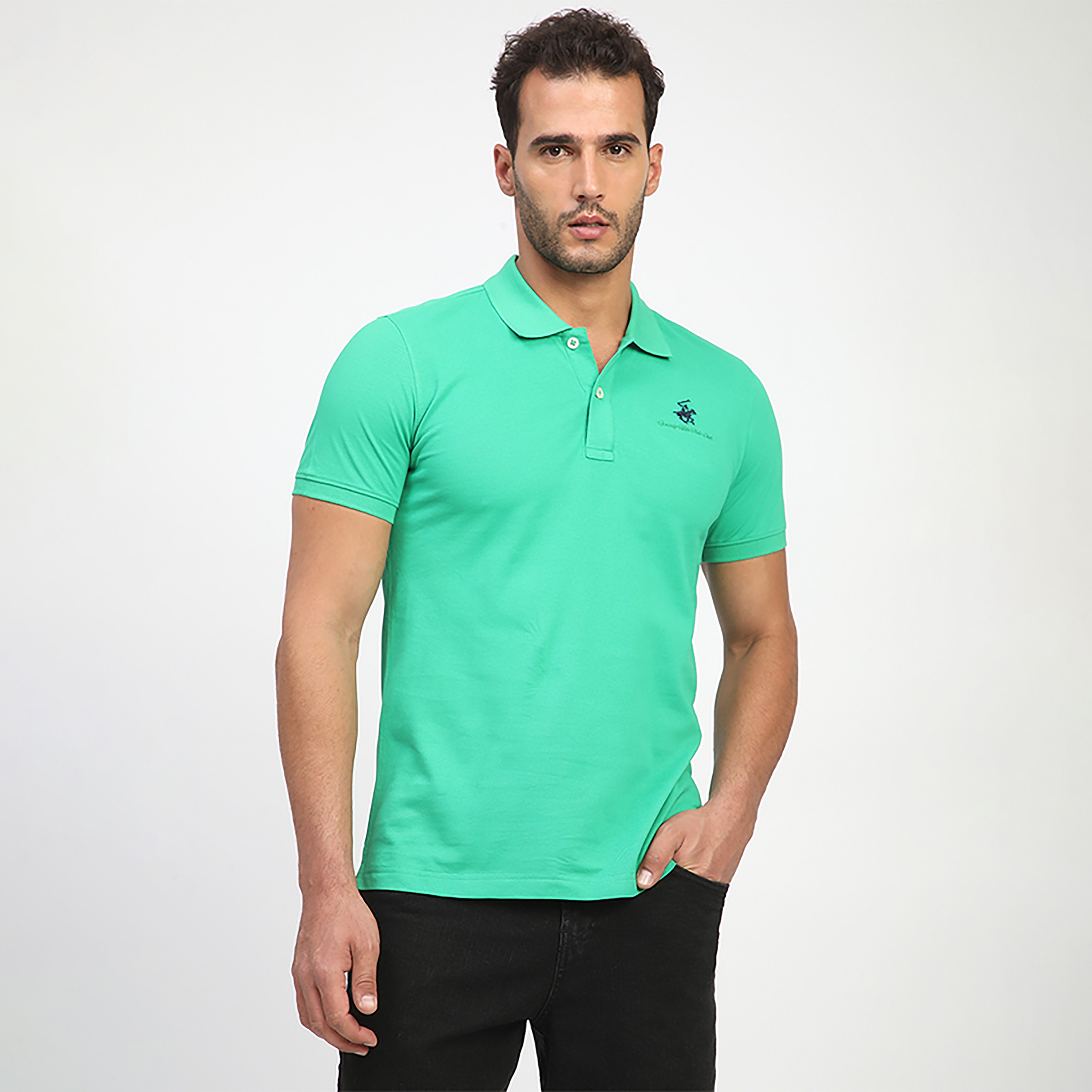 تي شيرت بولو رجالي سادة بأكمام قصيرة وياقة من بيفرلي هيلز بولو كلوب-men-clothing-tshirtsandpolos-polos-image-5