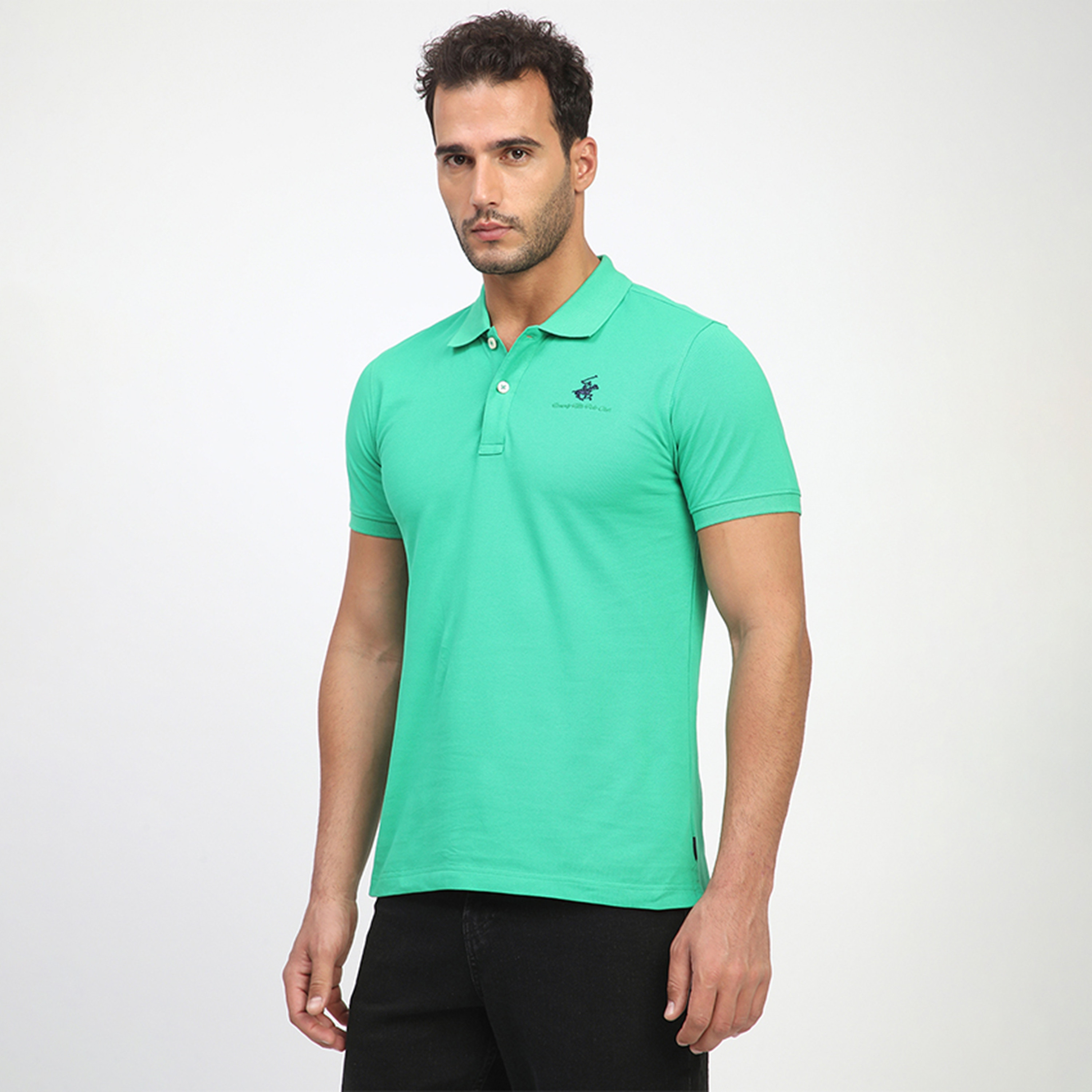 تي شيرت بولو رجالي سادة بأكمام قصيرة وياقة من بيفرلي هيلز بولو كلوب-men-clothing-tshirtsandpolos-polos-image-7