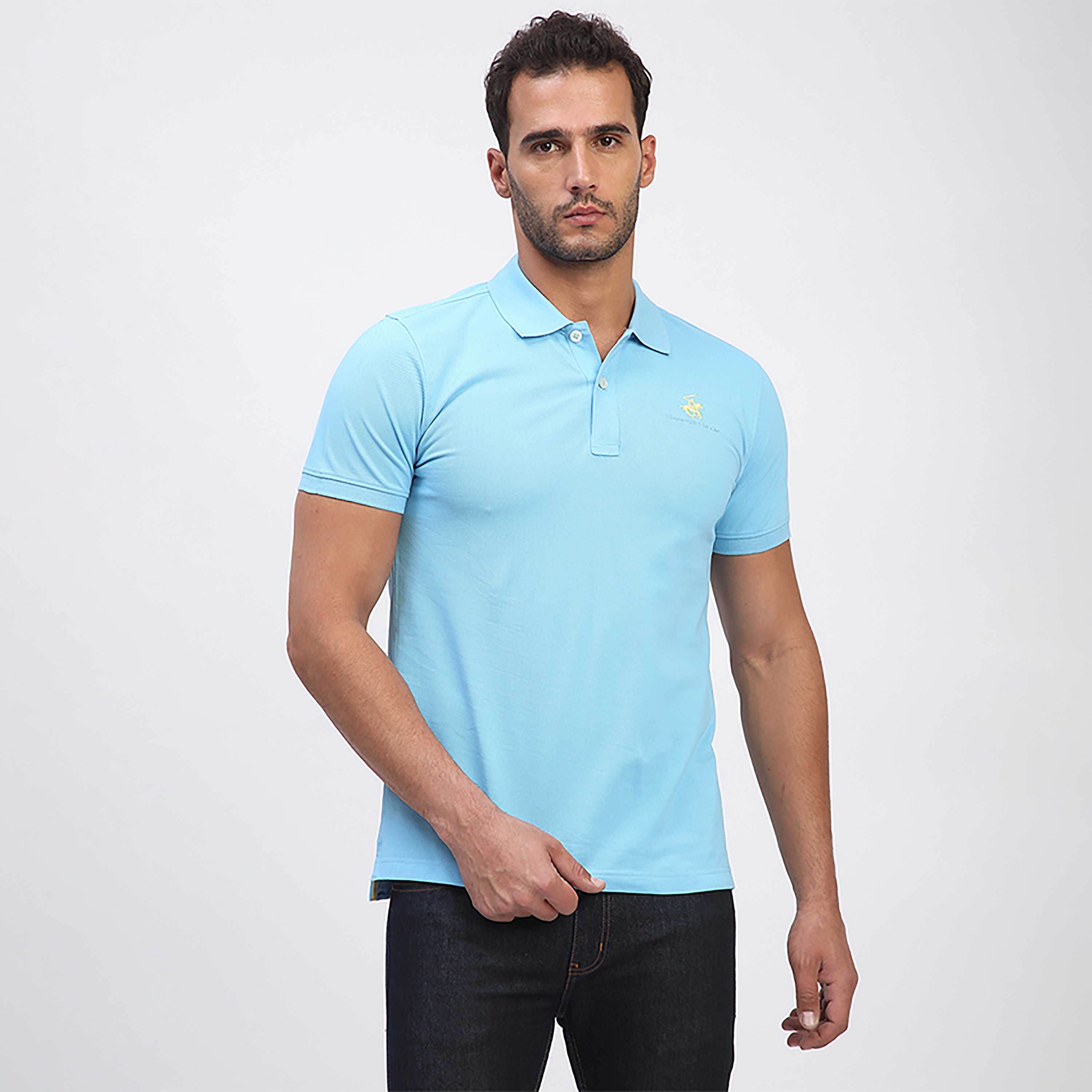 تي شيرت بولو رجالي سادة بأكمام قصيرة وياقة من بيفرلي هيلز بولو كلوب-men-clothing-tshirtsandpolos-polos-image-10