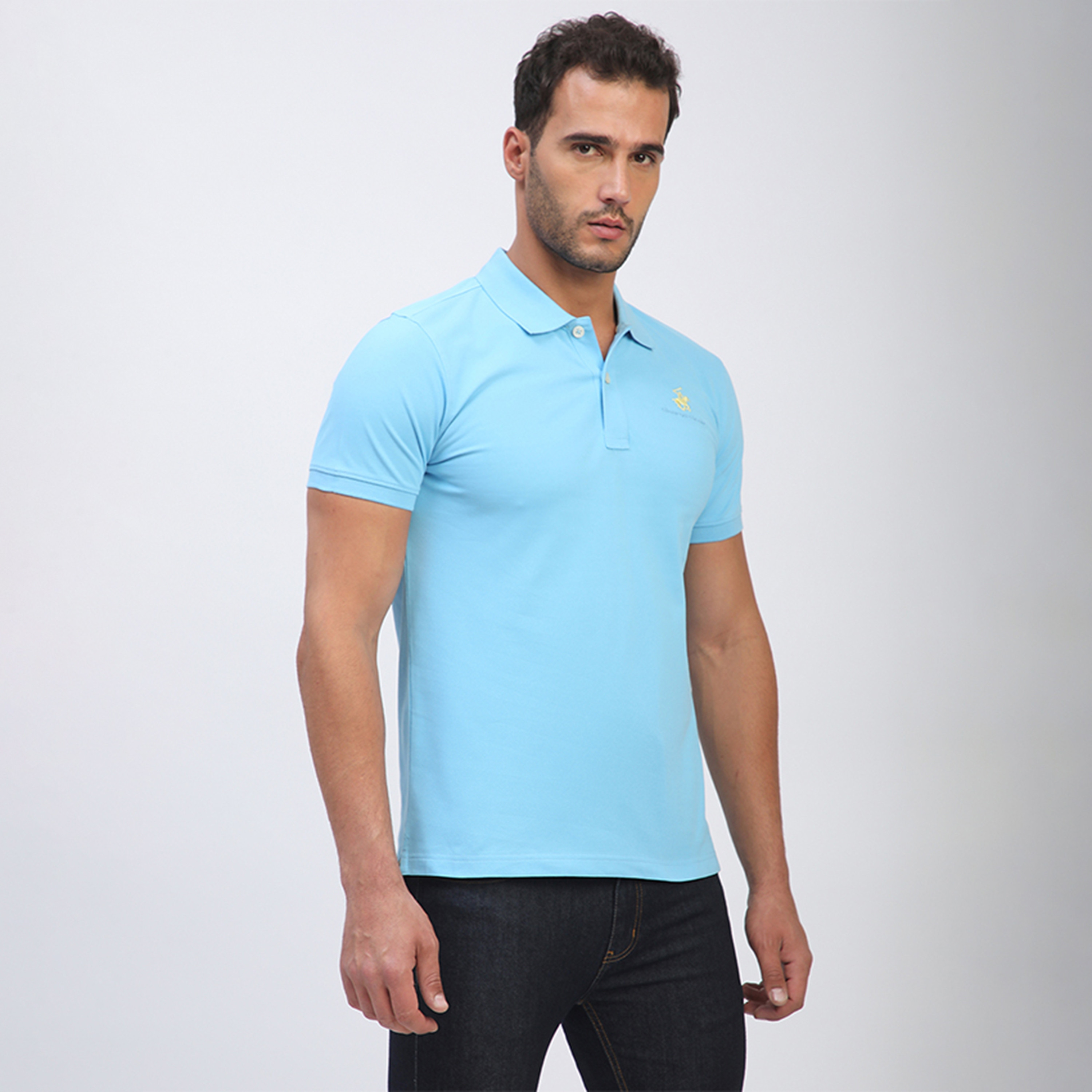 تي شيرت بولو رجالي سادة بأكمام قصيرة وياقة من بيفرلي هيلز بولو كلوب-men-clothing-tshirtsandpolos-polos-image-13