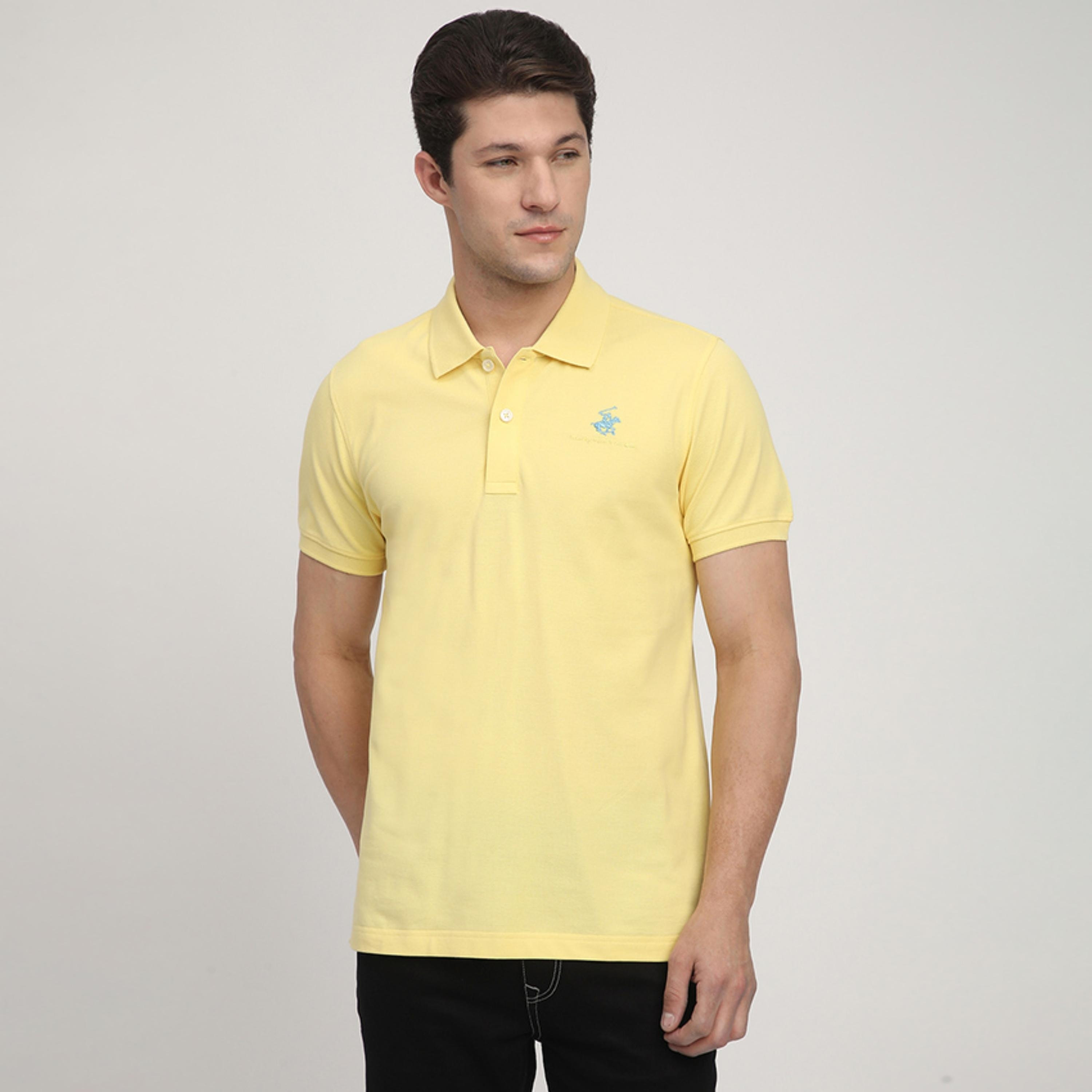 تي شيرت بولو رجالي سادة بأكمام قصيرة وياقة من بيفرلي هيلز بولو كلوب-men-clothing-tshirtsandpolos-polos-image-1