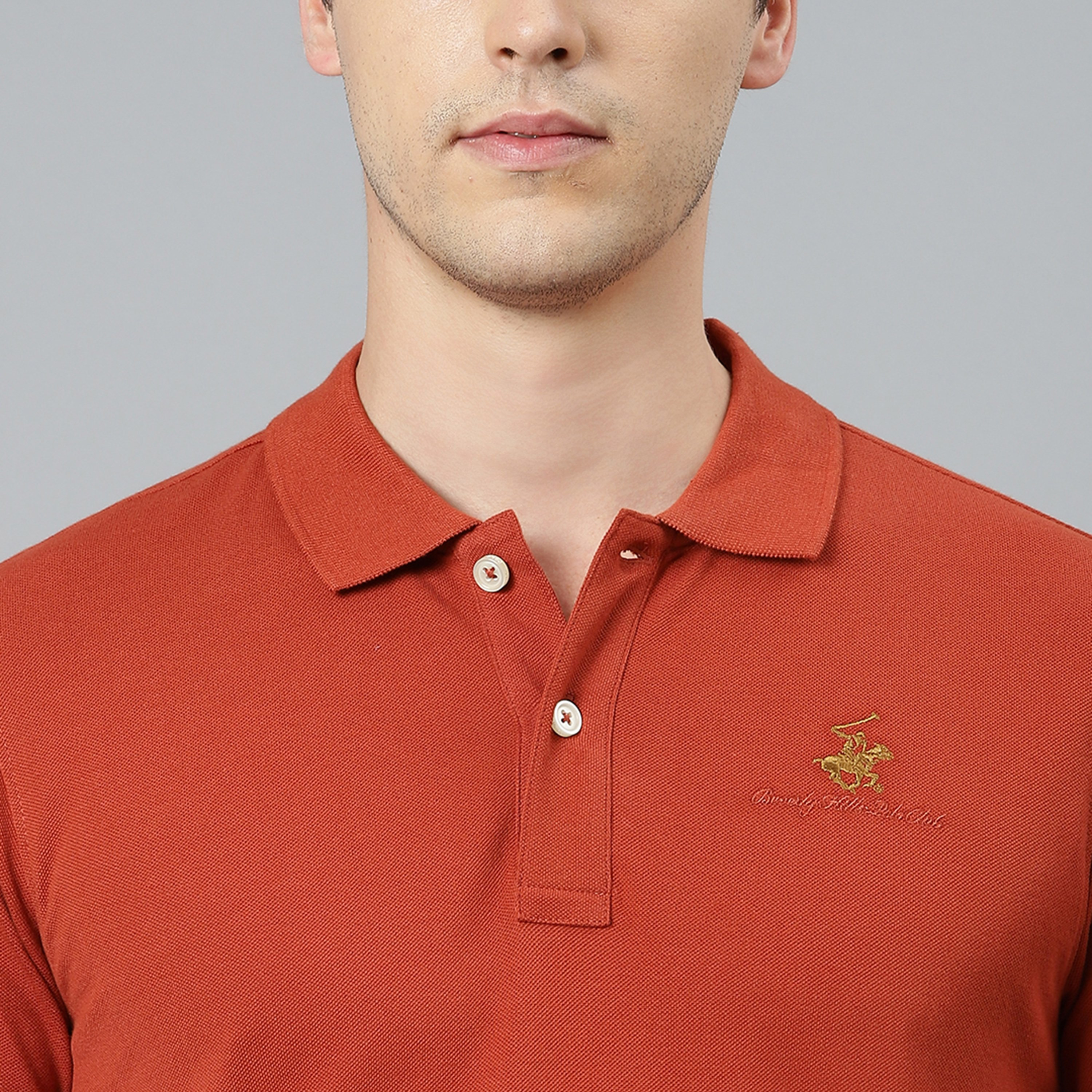 تي شيرت بيفرلي هيلز بولو كلب بأكمام قصيرة سادة بلون أزرق للرجال-men-clothing-tshirtsandpolos-polos-image-11