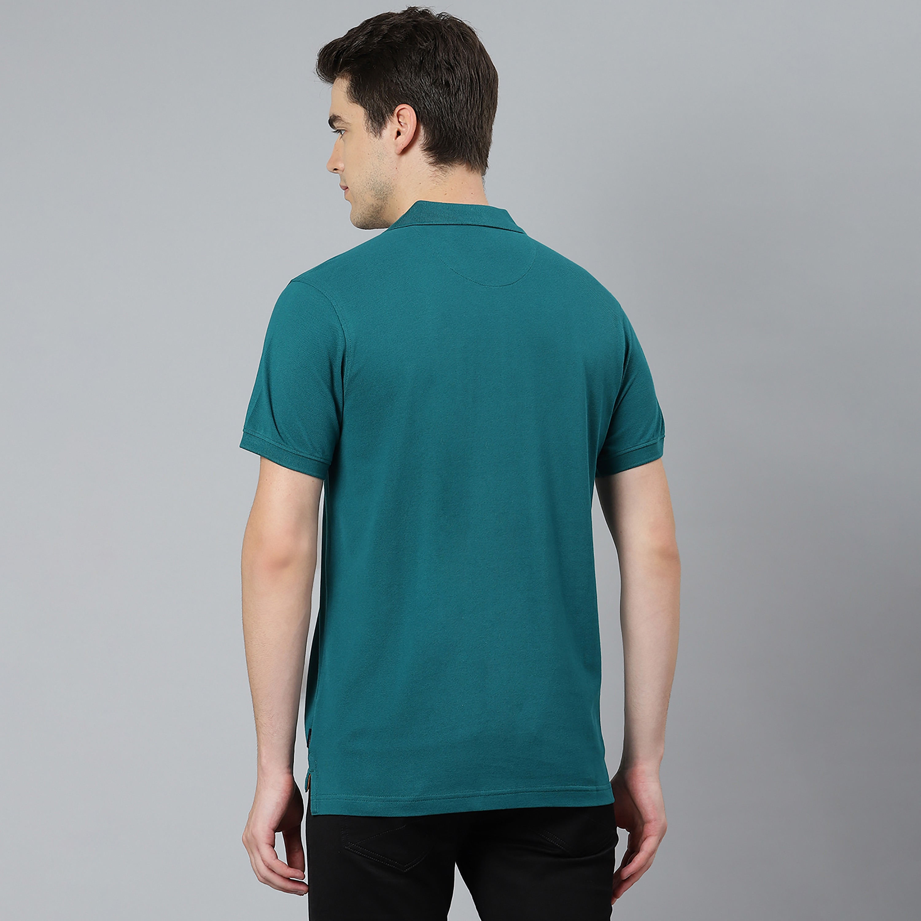 تي شيرت بيفرلي هيلز بولو كلب بأكمام قصيرة سادة بلون أزرق للرجال-men-clothing-tshirtsandpolos-polos-image-16