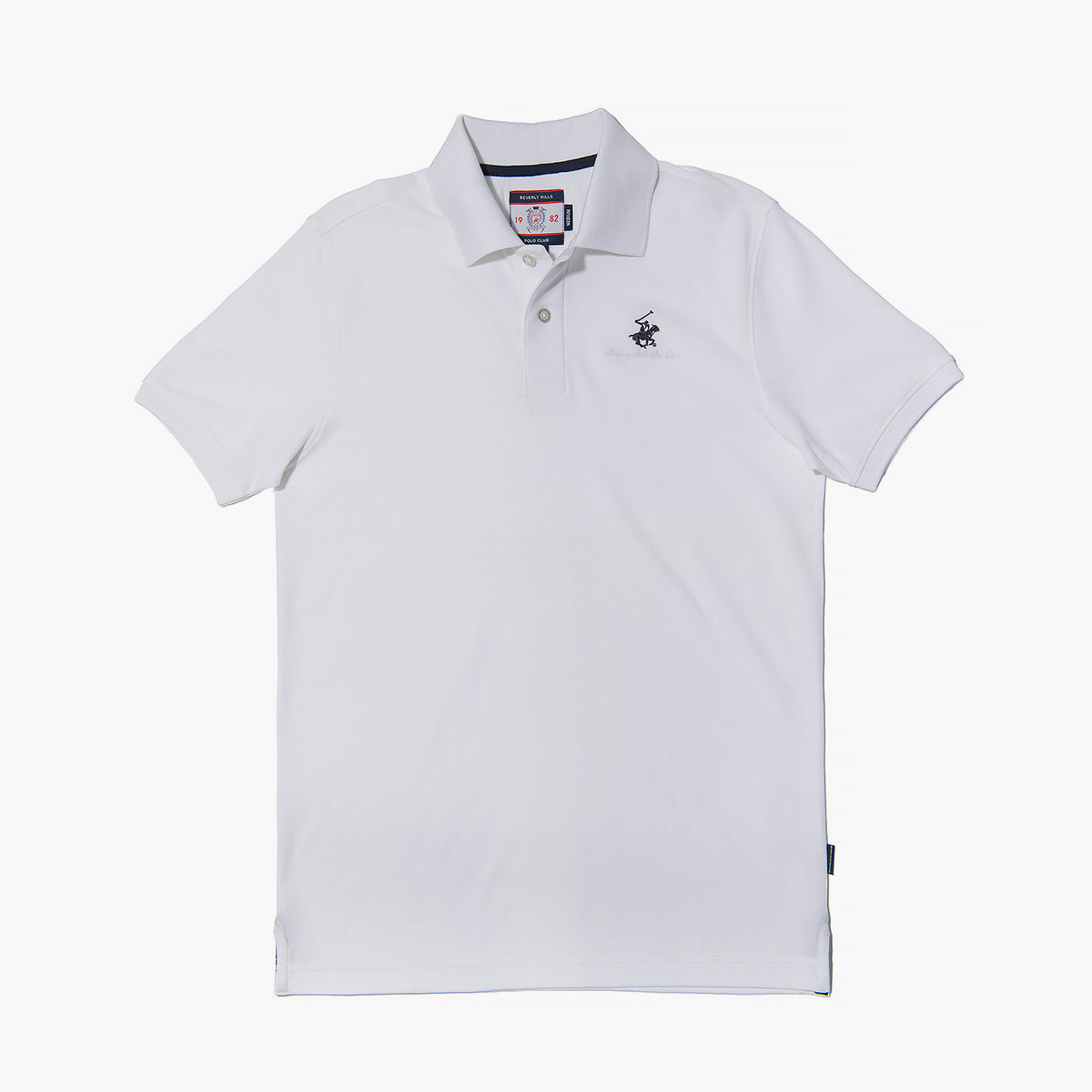تي شيرت بولو من بيفرلي هيلز بولو كلوب رجالي مع لون أبيض سادة بأكمام قصيرة-men-clothing-tshirtsandpolos-polos-image-3