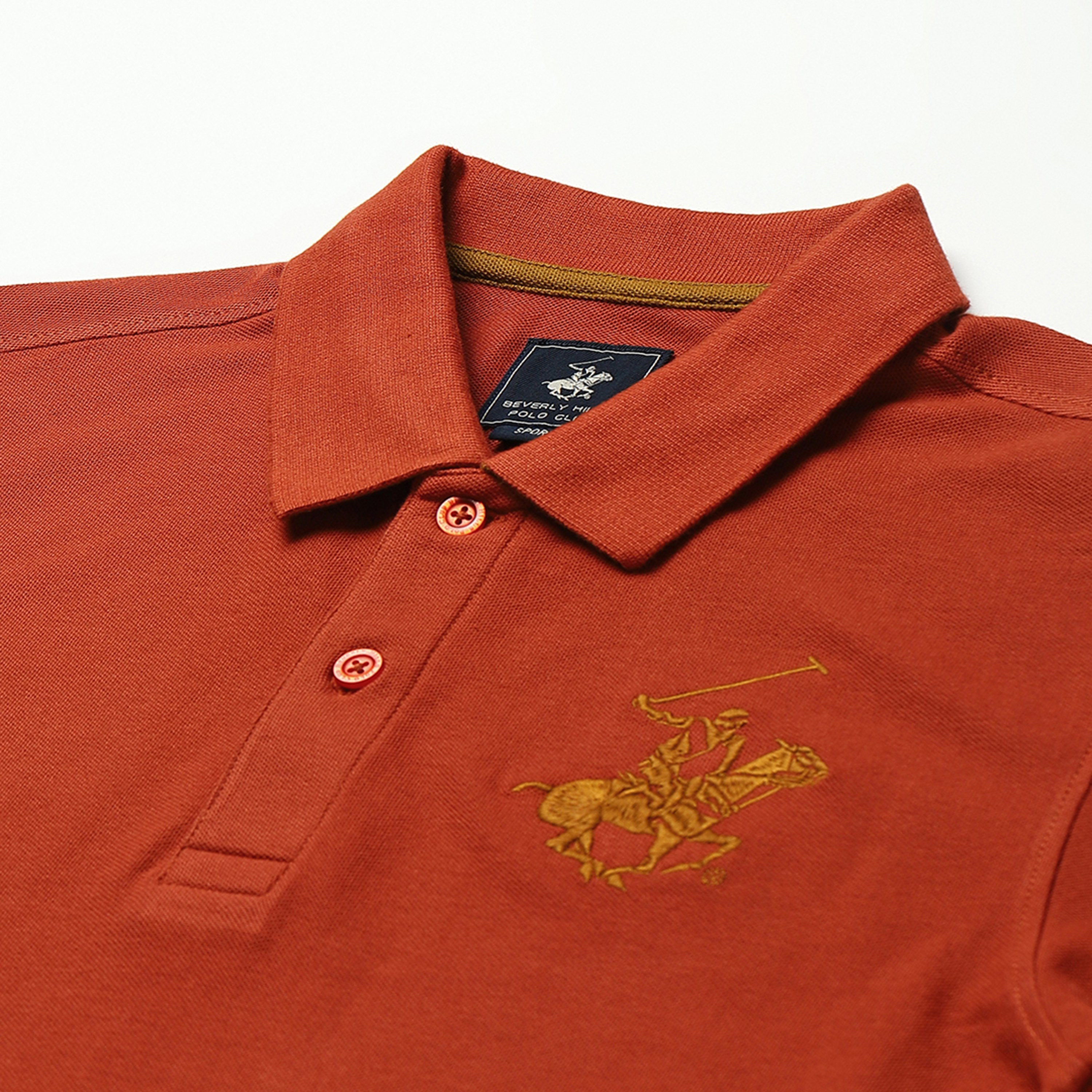 Beverly Hills Polo Club Men Orange Plain Short Sleeves Polo T-Shirt-men-clothing-tshirtsandpolos-polos-image-2