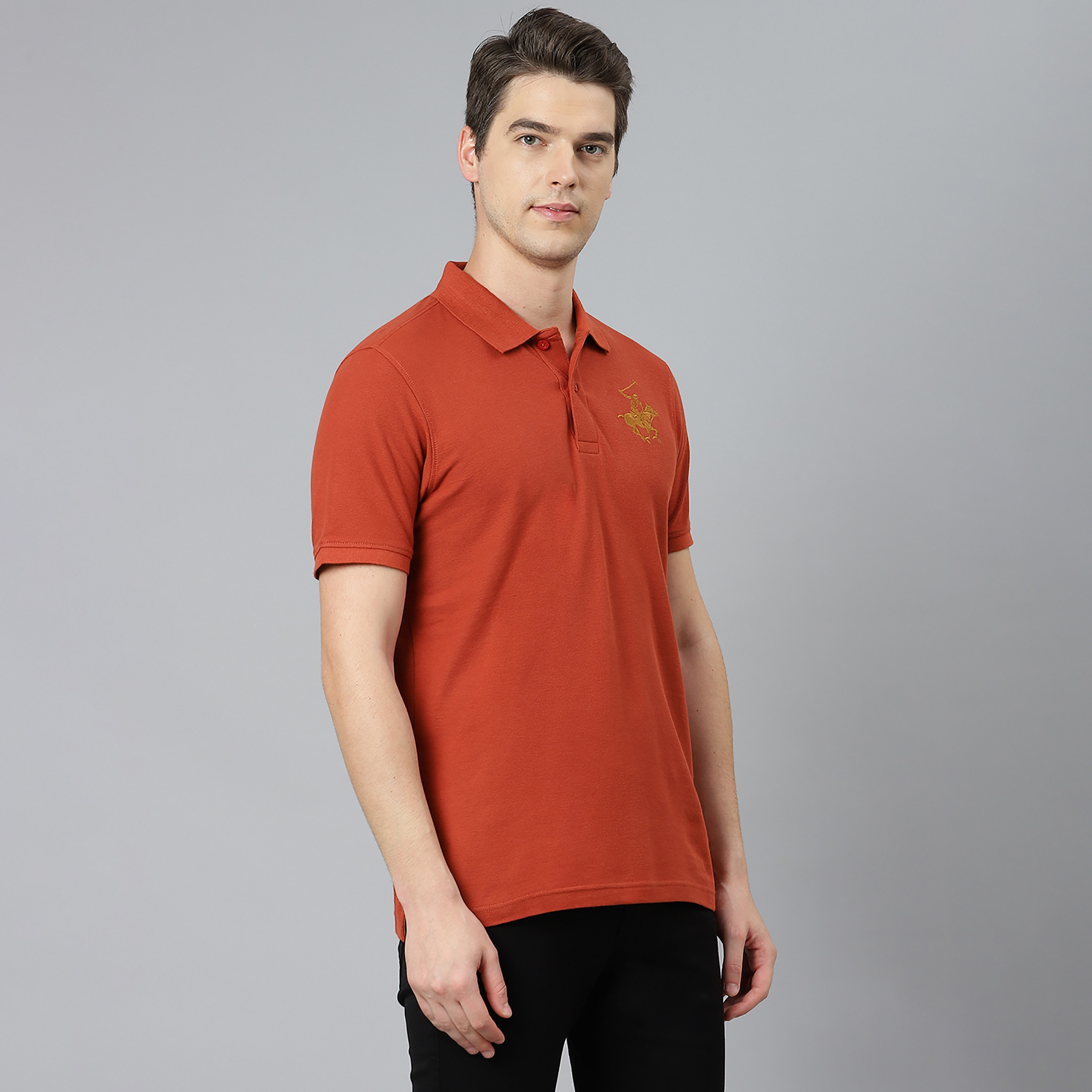 Beverly Hills Polo Club Men Orange Plain Short Sleeves Polo T-Shirt-men-clothing-tshirtsandpolos-polos-image-6