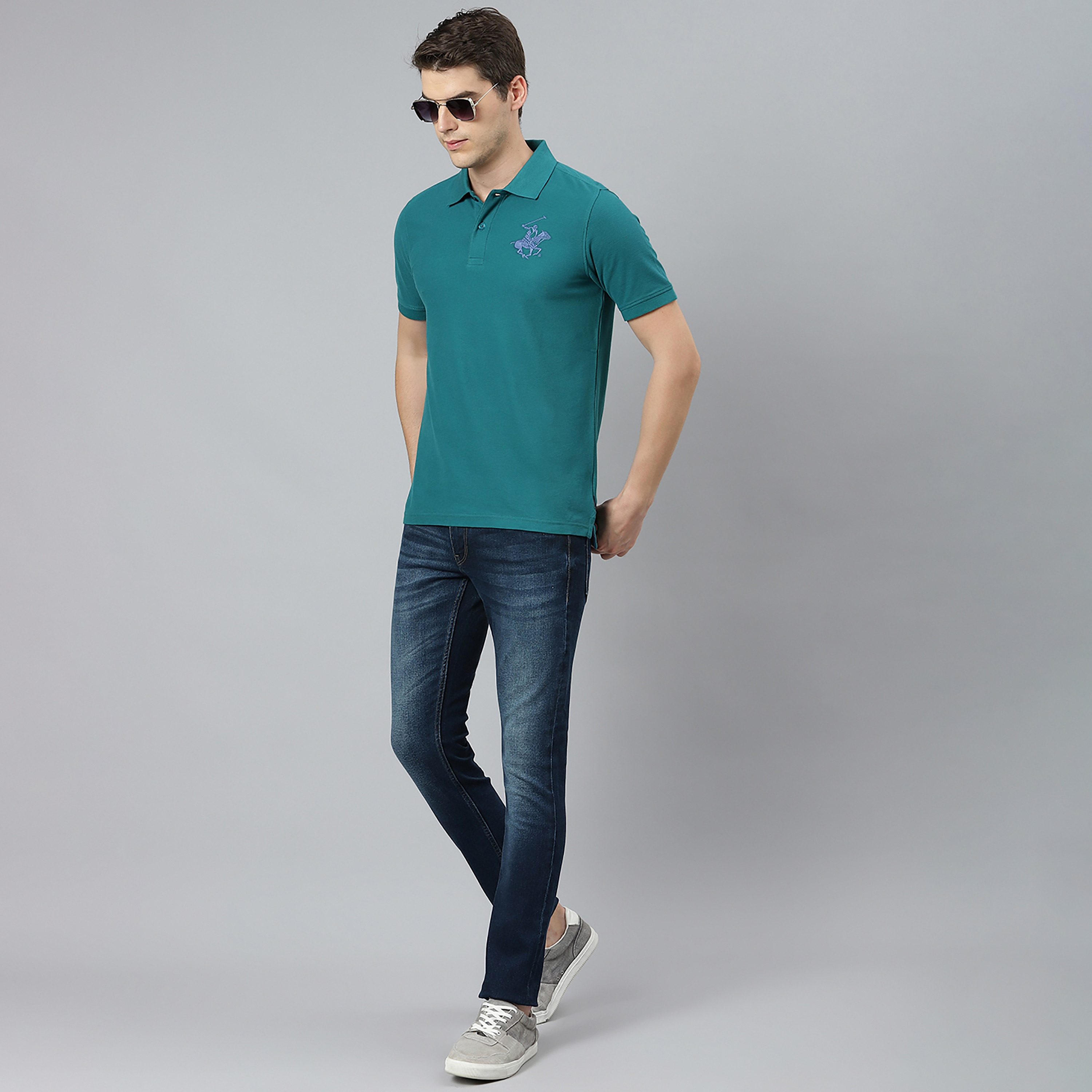 تي شيرت بيفرلي هيلز بولو كلب بأكمام قصيرة سادة بلون برتقالي للرجال-men-clothing-tshirtsandpolos-polos-image-12